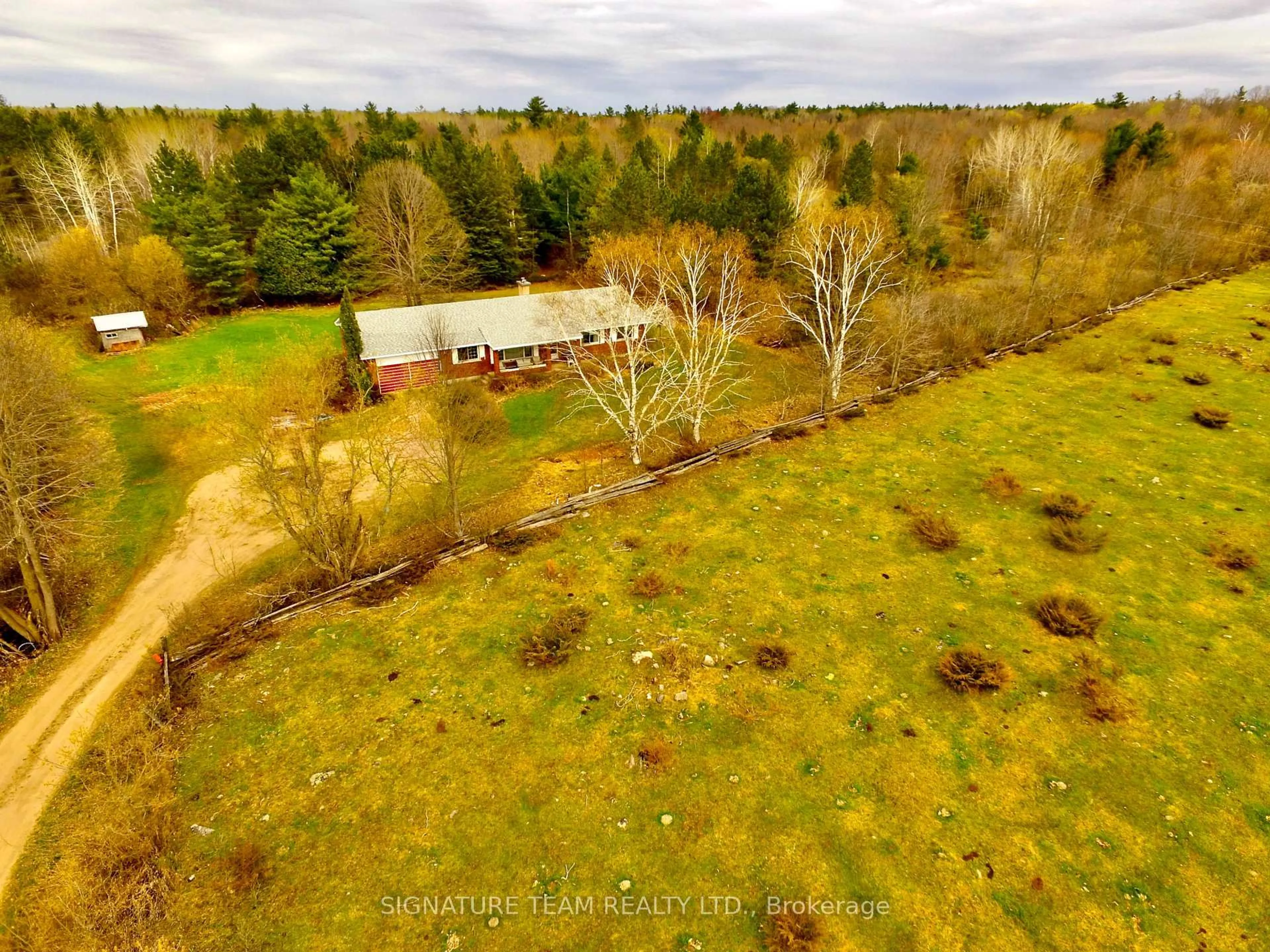 A pic from outside/outdoor area/front of a property/back of a property/a pic from drone, forest/trees view for 1528 Mcgrath Rd, Eganville Ontario K0J 1T0
