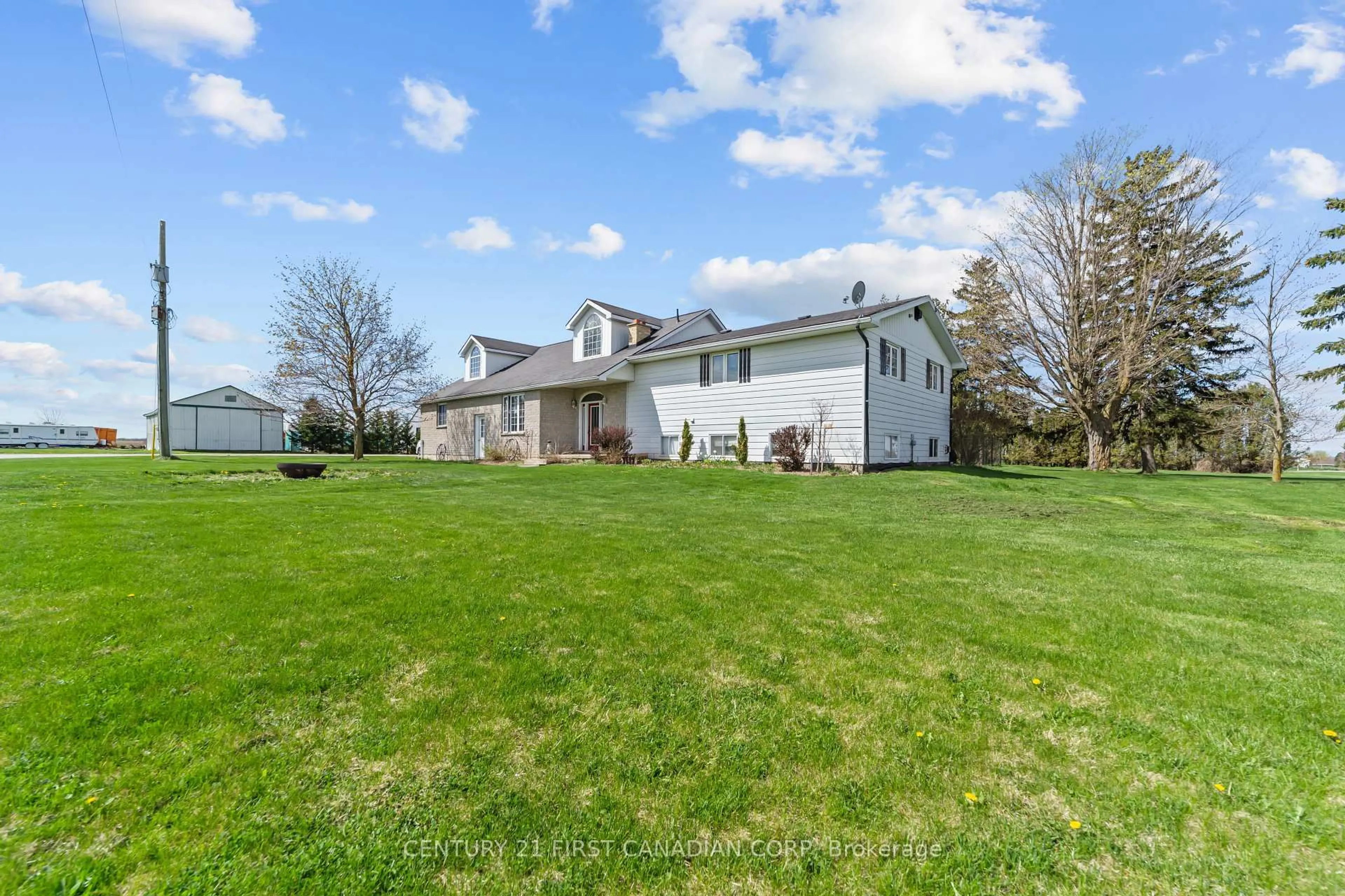 A pic from outside/outdoor area/front of a property/back of a property/a pic from drone, water/lake/river/ocean view for 5291 Mount Carmel Dr, North Middlesex Ontario N0M 2J0