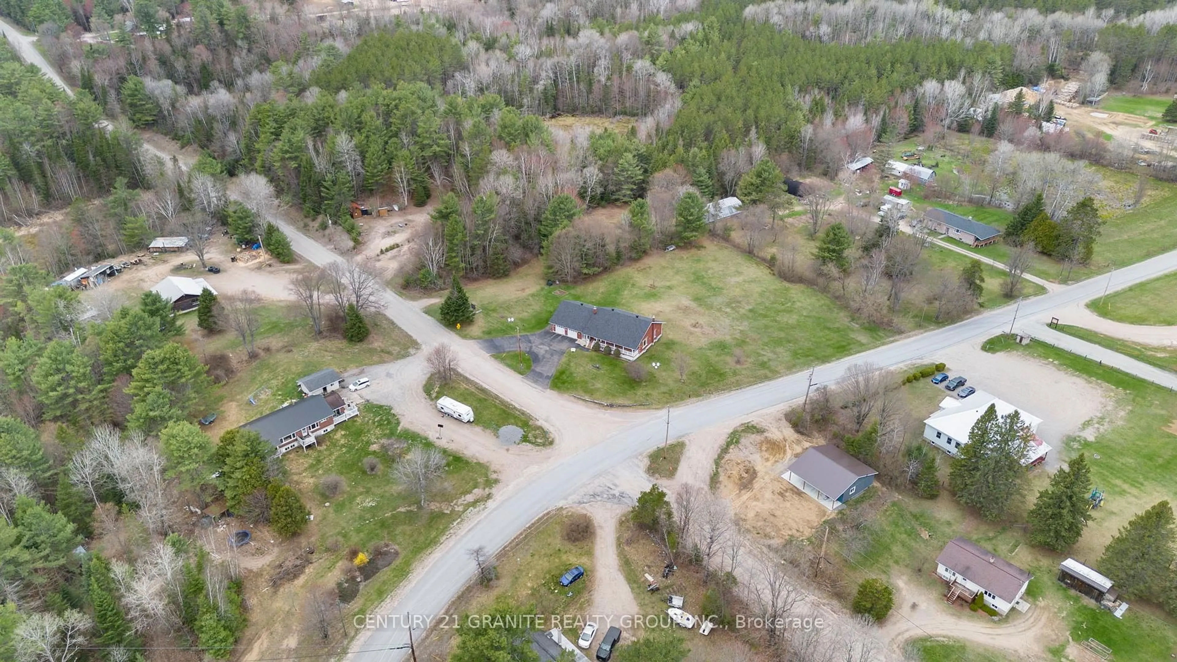 A pic from outside/outdoor area/front of a property/back of a property/a pic from drone, forest/trees view for 6 Stringer Rd, Boulter Ontario K0L 1G0
