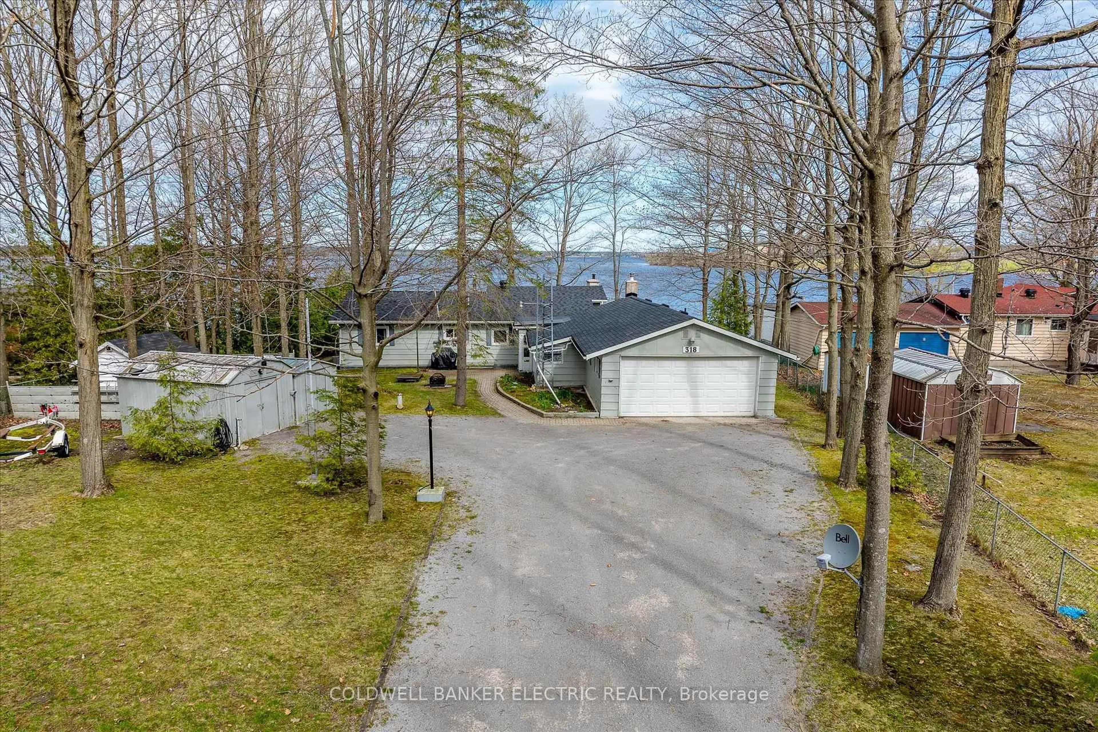 A pic from outside/outdoor area/front of a property/back of a property/a pic from drone, water/lake/river/ocean view for 318 Fothergill Isle N/A, Selwyn Ontario K9J 6X2