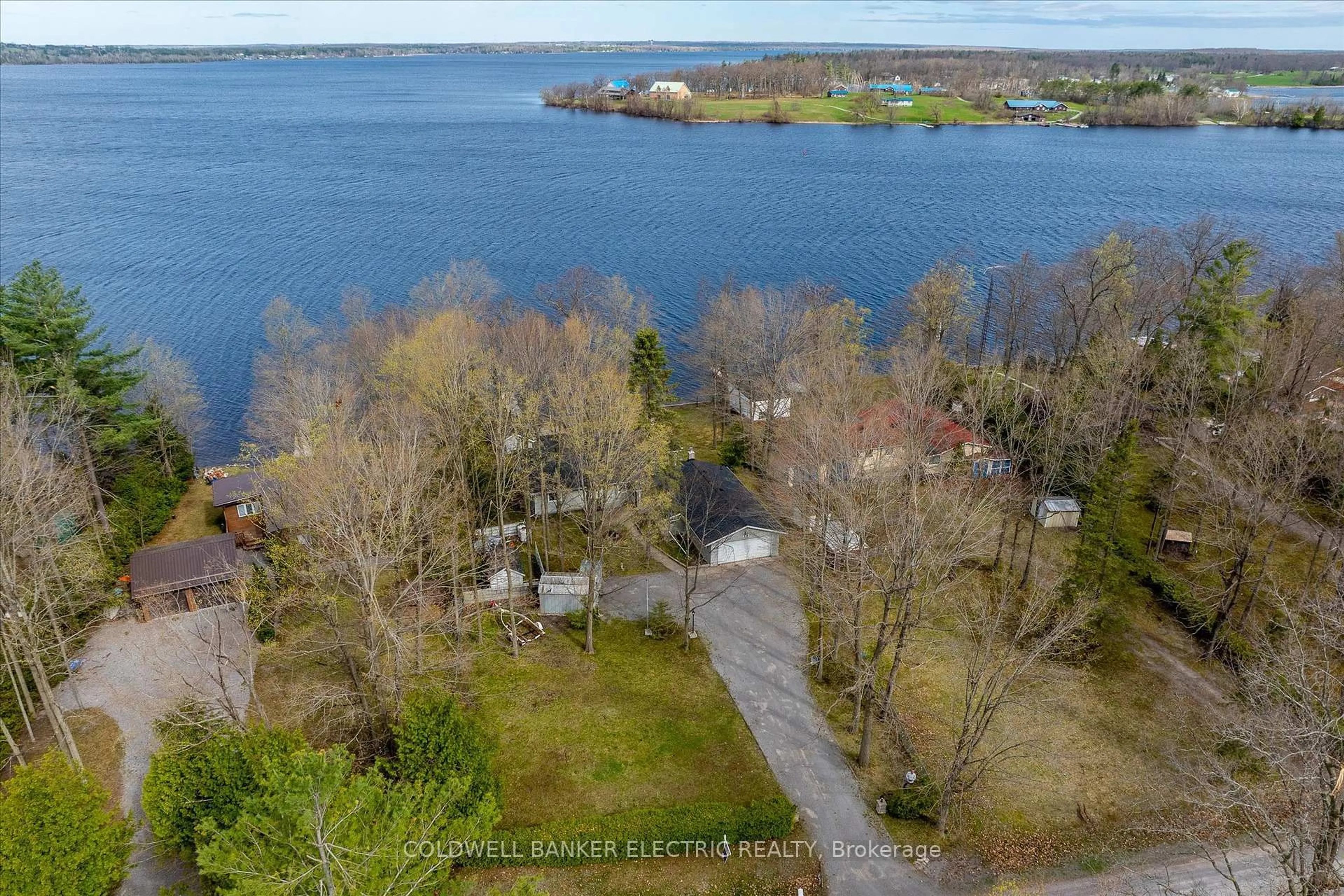 A pic from outside/outdoor area/front of a property/back of a property/a pic from drone, water/lake/river/ocean view for 318 Fothergill Isle N/A, Selwyn Ontario K9J 6X2