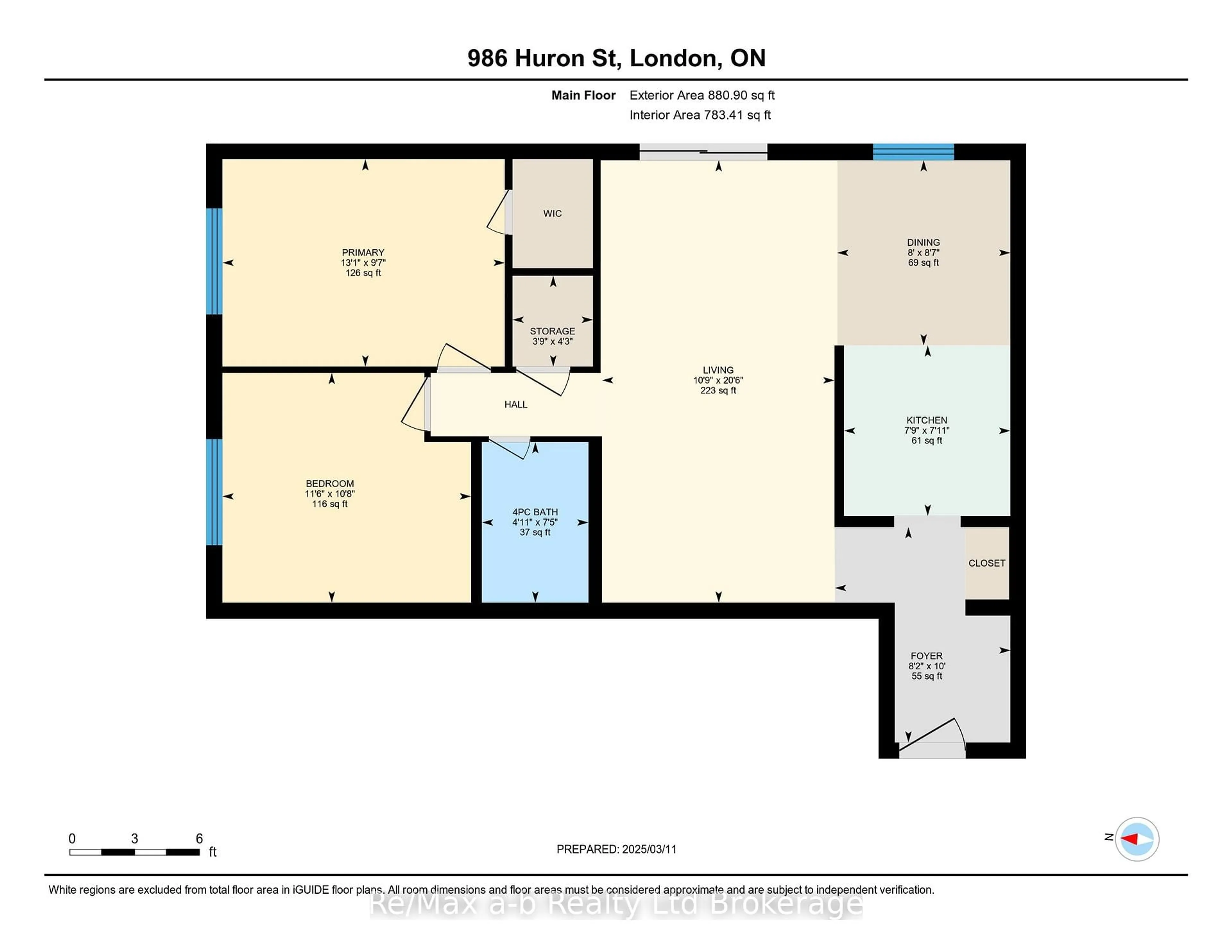 Floor plan for 986 Huron St #809, London East Ontario N5Y 5E4