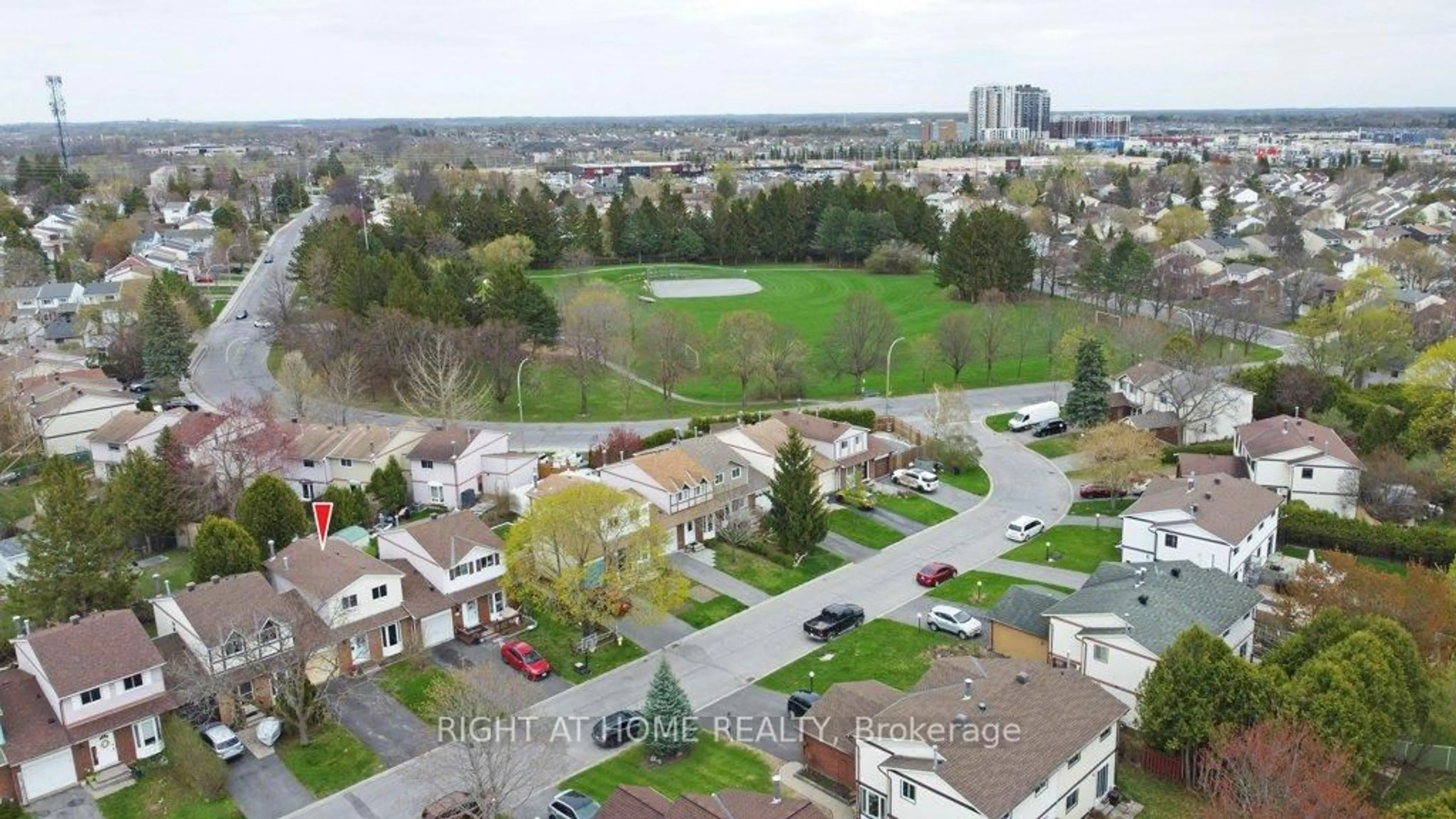 A pic from outside/outdoor area/front of a property/back of a property/a pic from drone, city buildings view from balcony for 13 Amherst Cres, Nepean Ontario K2J 1S7