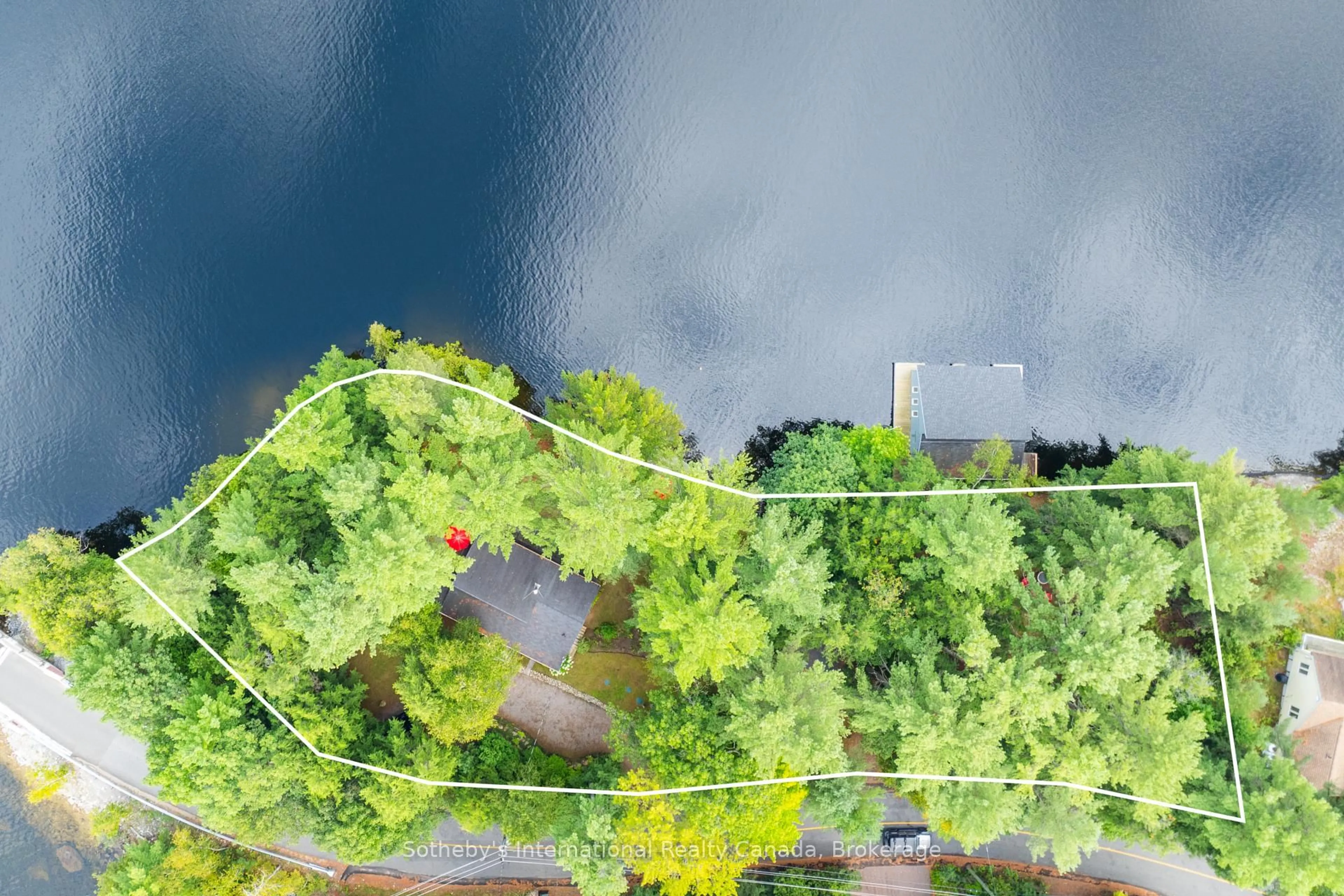 A pic from outside/outdoor area/front of a property/back of a property/a pic from drone, water/lake/river/ocean view for 1153 Acton Island Rd, Muskoka Lakes Ontario P0C 1A0