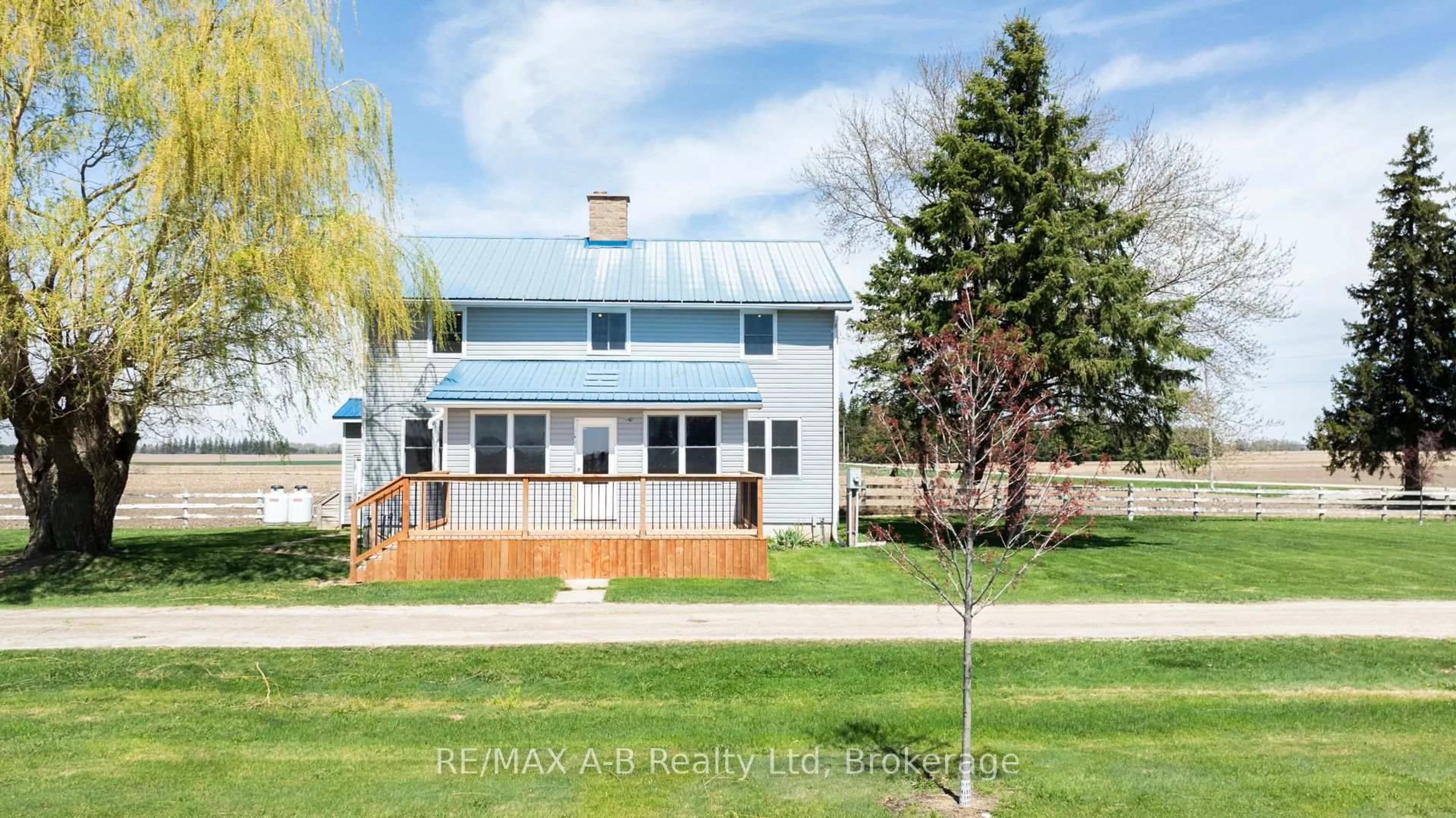 A pic from outside/outdoor area/front of a property/back of a property/a pic from drone, street for 156701 15th Line, Zorra Ontario N0M 2G0