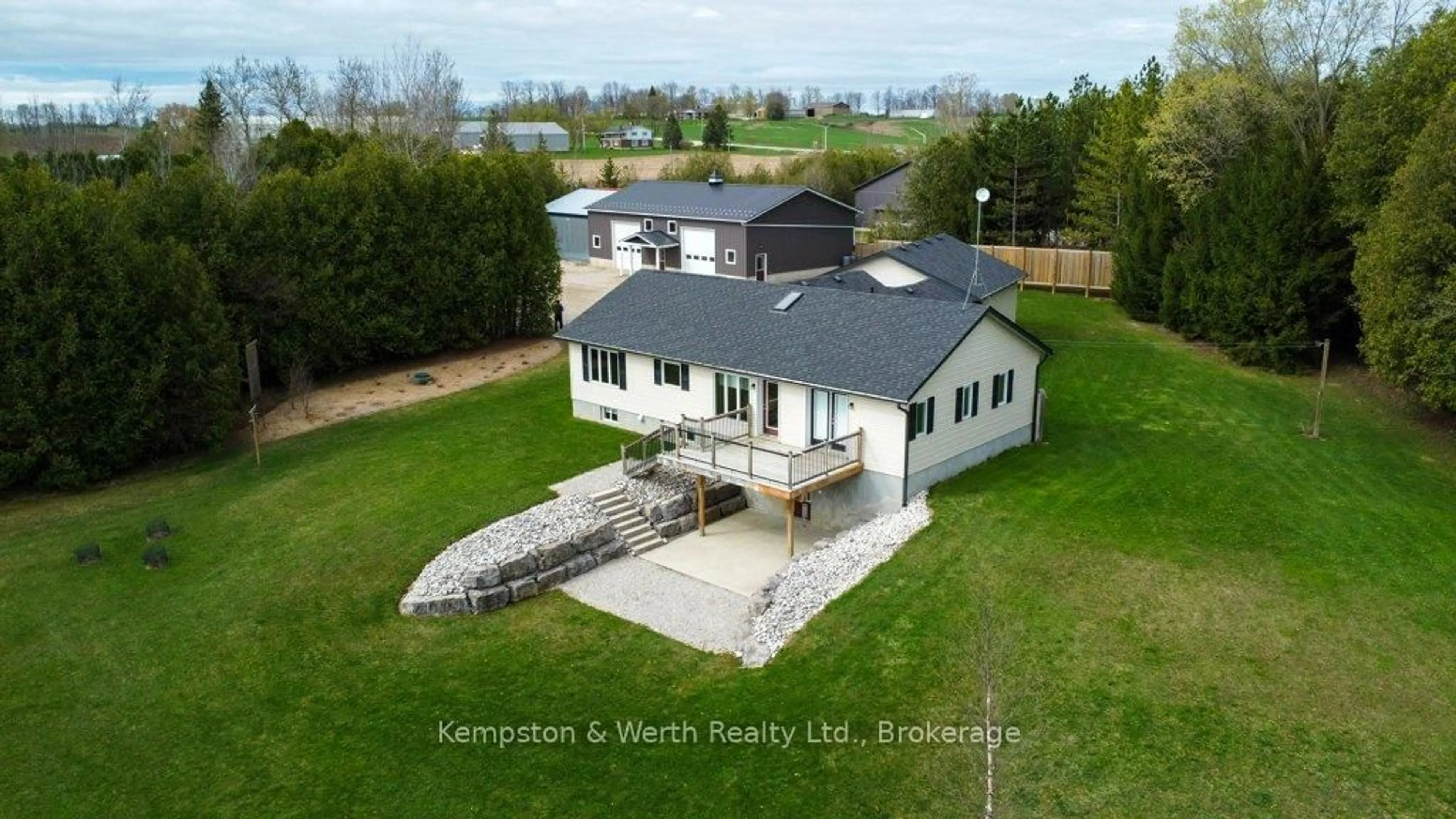 A pic from outside/outdoor area/front of a property/back of a property/a pic from drone, water/lake/river/ocean view for 112 Old Bridge Rd, West Grey Ontario N4N 3B8
