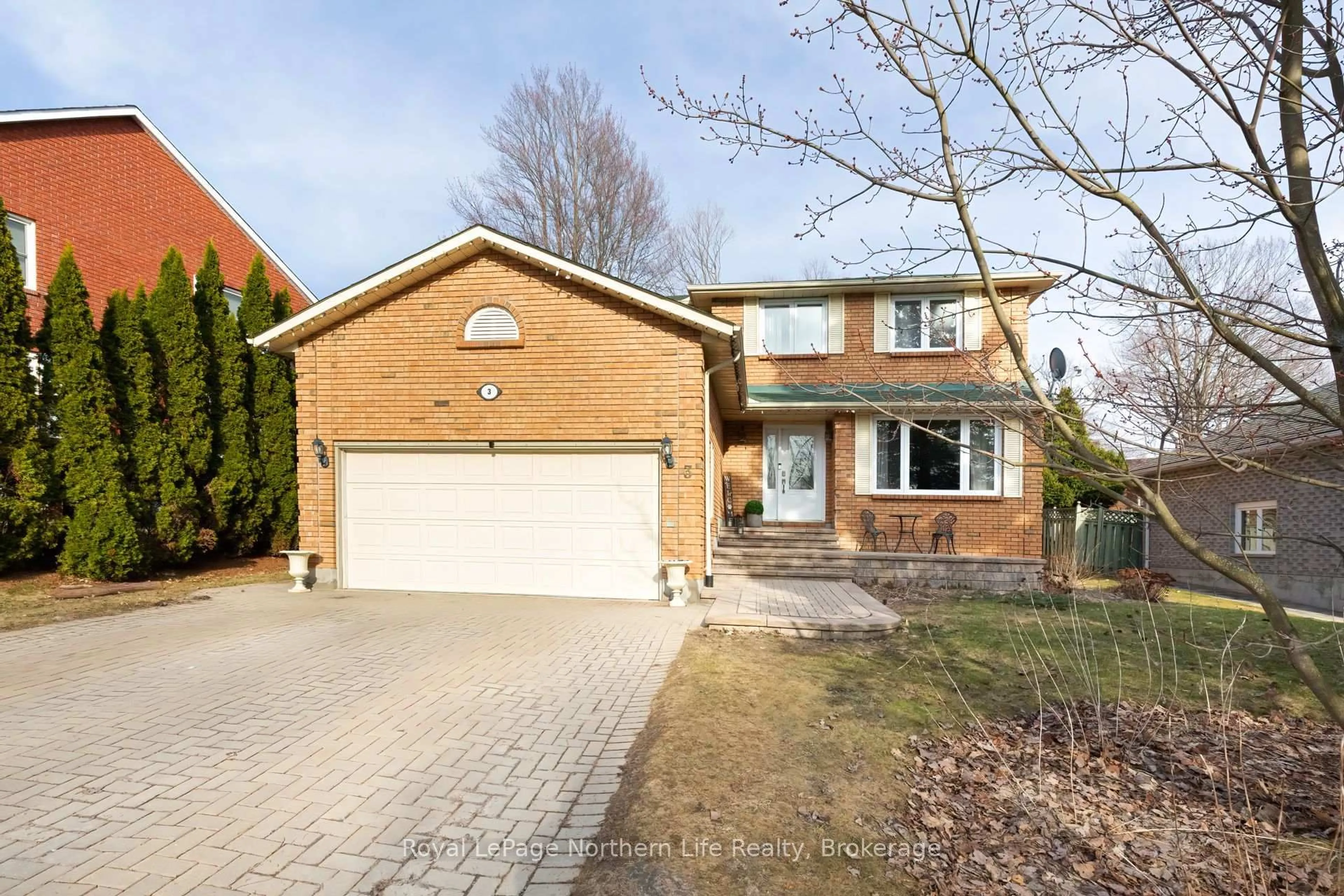 Home with brick exterior material, street for 3 Canterbury Cres, North Bay Ontario P1C 1K6