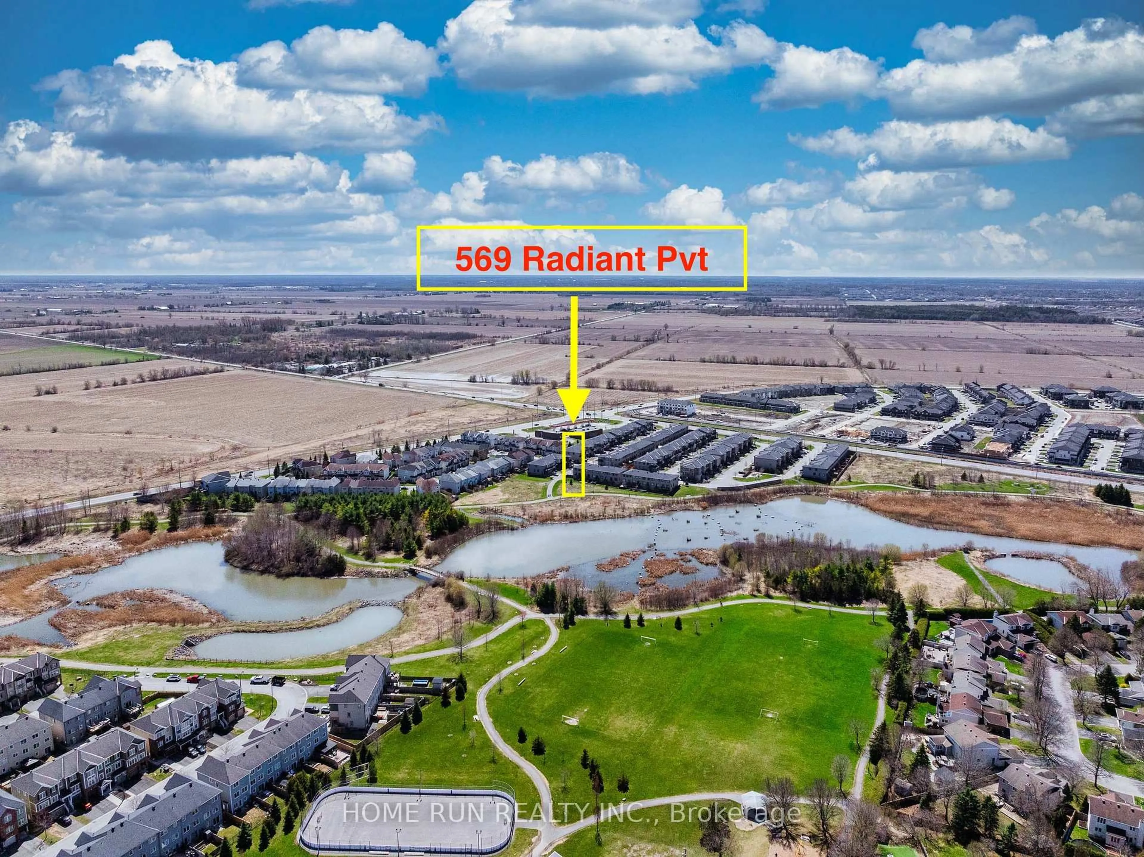 A pic from outside/outdoor area/front of a property/back of a property/a pic from drone, water/lake/river/ocean view for 569 Radiant Private, Ottawa Ontario K2M 0M7