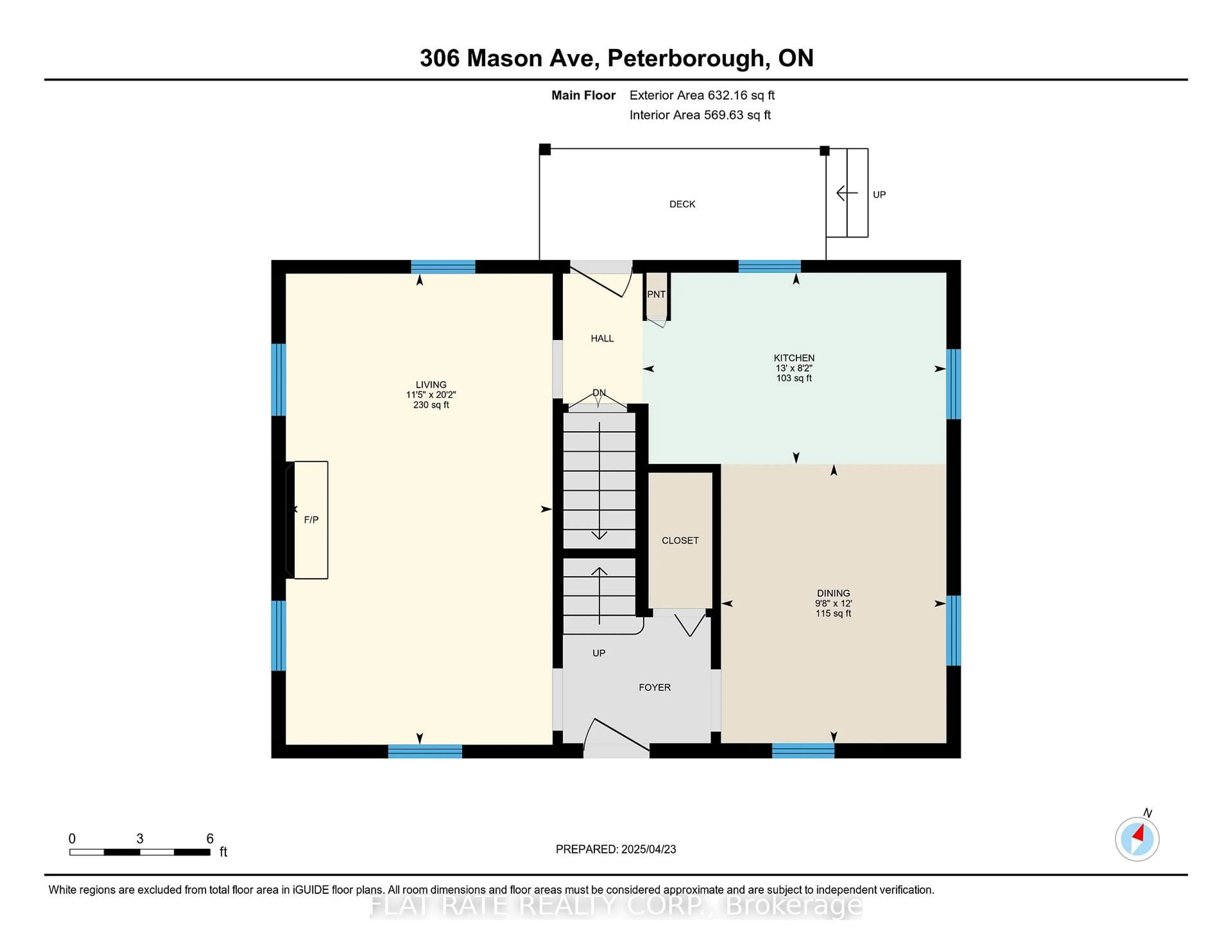 Floor plan for 306 MASON Ave, Peterborough Ontario K9H 4W5
