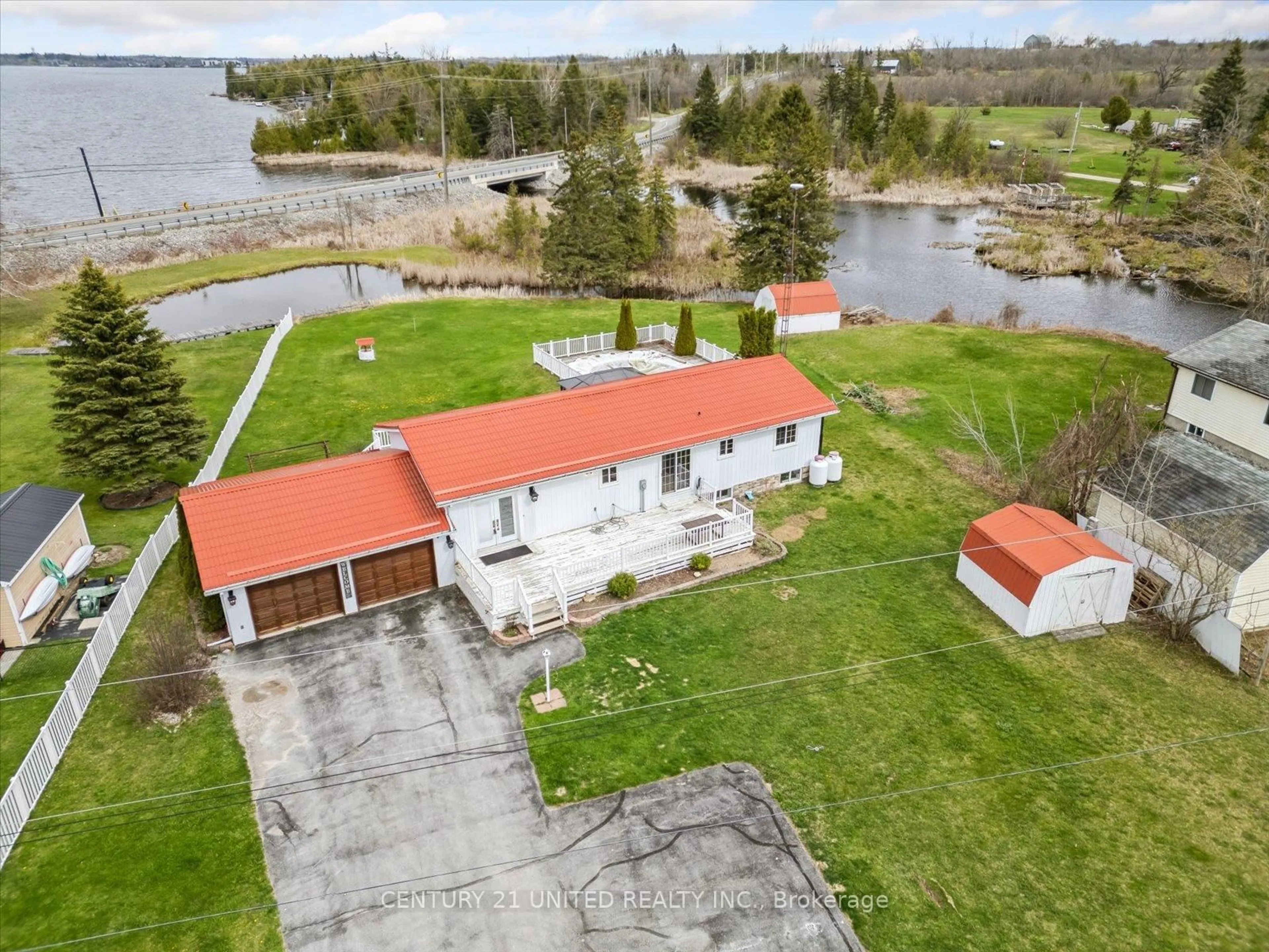 A pic from outside/outdoor area/front of a property/back of a property/a pic from drone, water/lake/river/ocean view for 128 Pearns Rd, Kawartha Lakes Ontario K0M 1N0