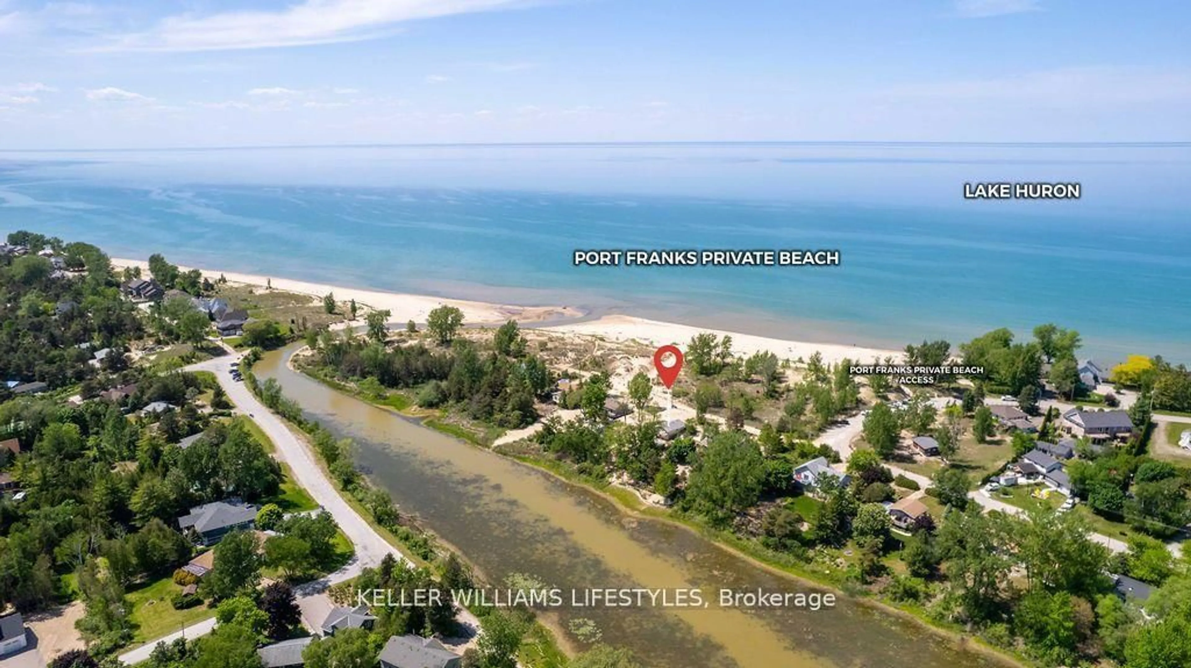 A pic from outside/outdoor area/front of a property/back of a property/a pic from drone, water/lake/river/ocean view for 7403 SANDERSON Rd, Lambton Shores Ontario N0M 2L0