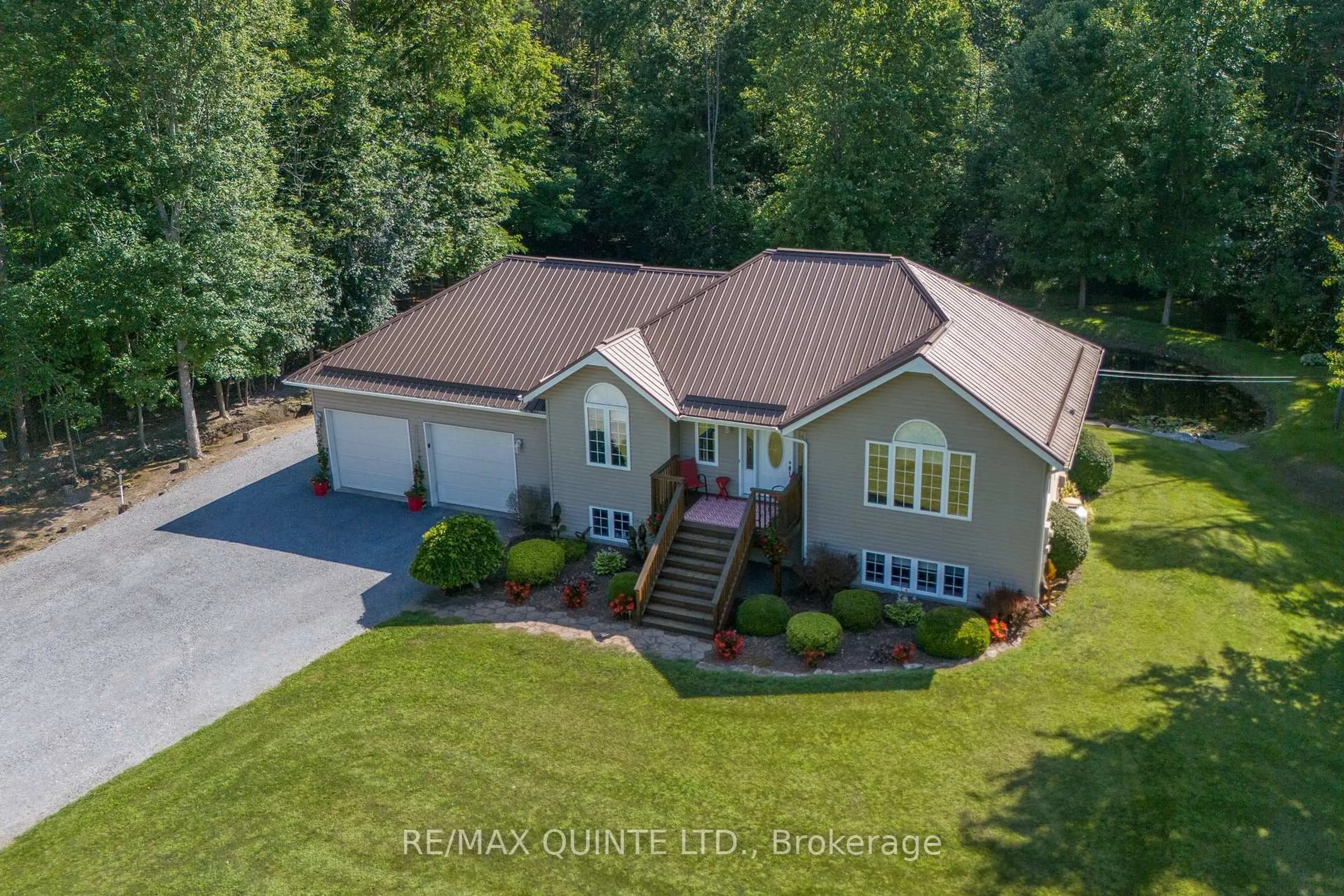 A pic from outside/outdoor area/front of a property/back of a property/a pic from drone, water/lake/river/ocean view for 568 Baptist Church Rd, Stirling Ontario K0K 3E0