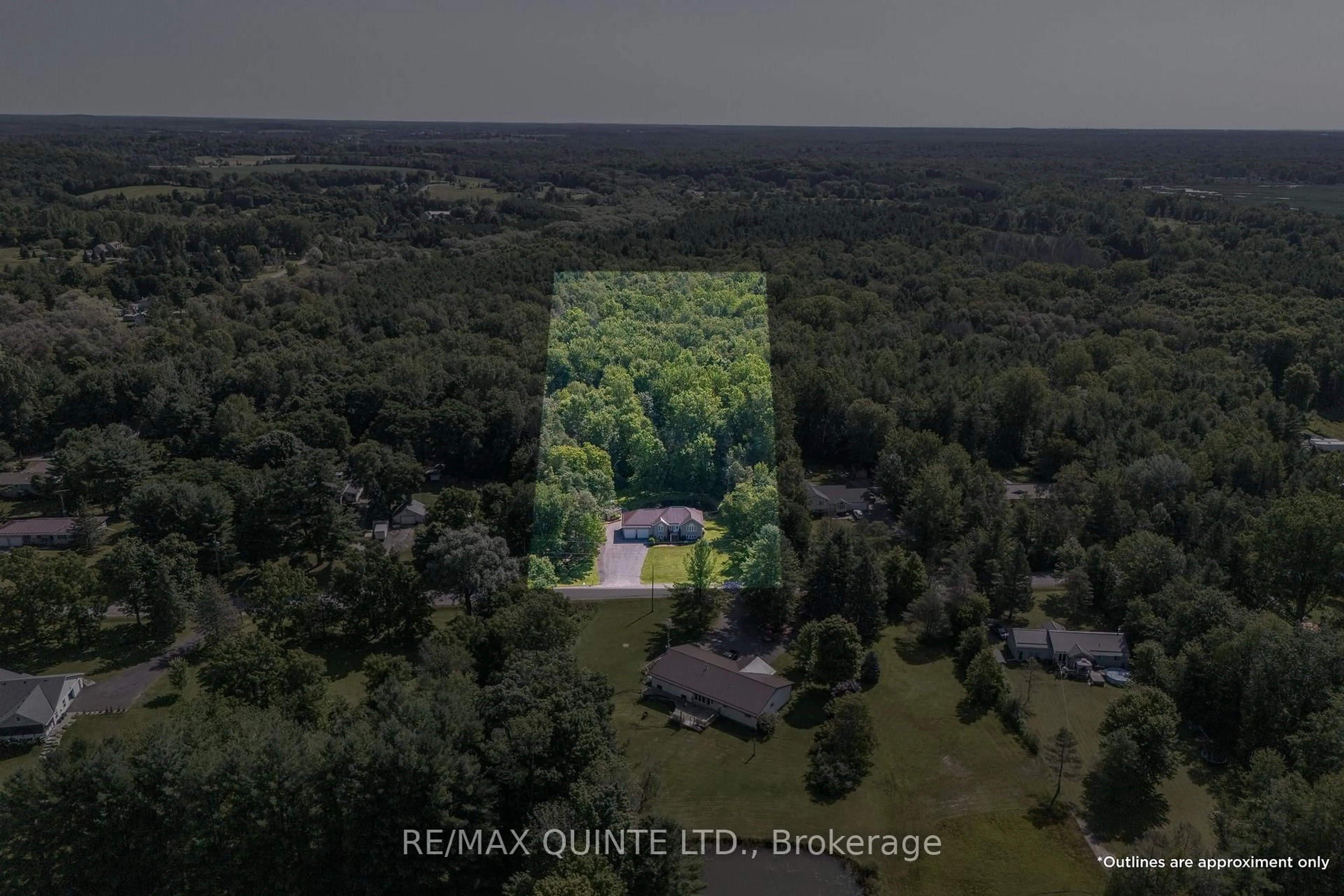 A pic from outside/outdoor area/front of a property/back of a property/a pic from drone, water/lake/river/ocean view for 568 Baptist Church Rd, Stirling Ontario K0K 3E0