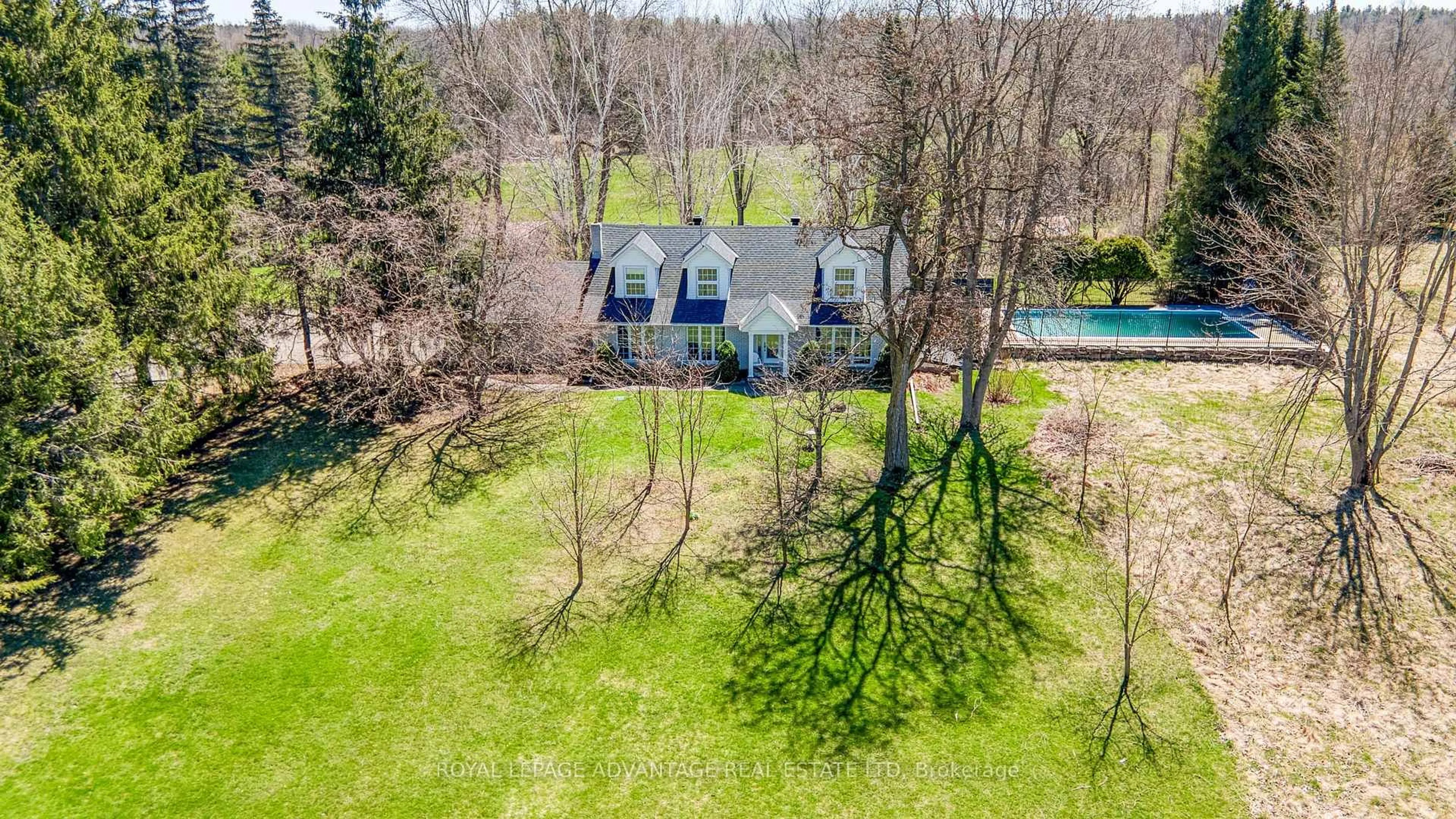 A pic from outside/outdoor area/front of a property/back of a property/a pic from drone, water/lake/river/ocean view for 775 Upper Scotch Line, Perth Ontario K7H 3C5