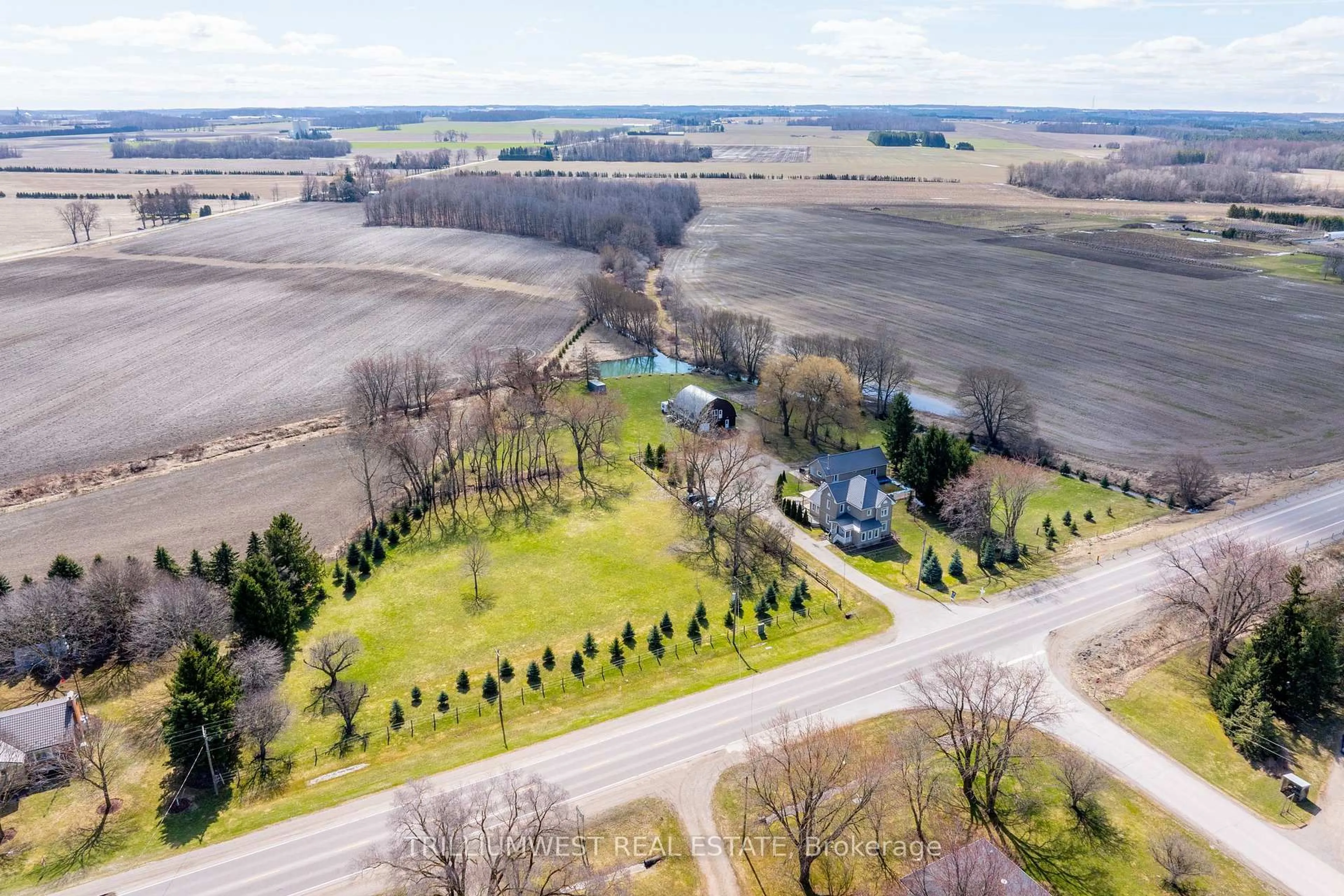 A pic from outside/outdoor area/front of a property/back of a property/a pic from drone, unknown for 2999 Road 119 RR #7 N/A, Perth South Ontario N4X 1C9