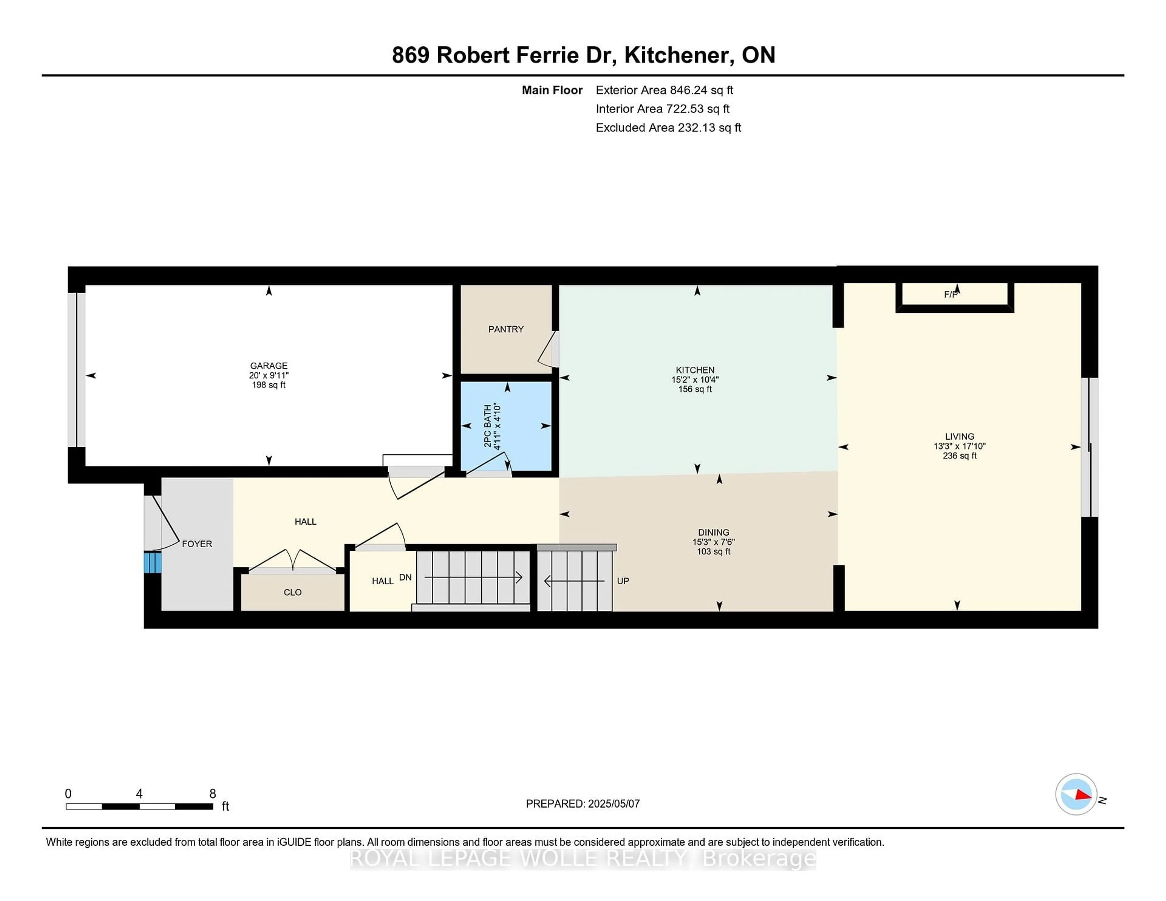 Floor plan for 869 Robert Ferrie Dr, Kitchener Ontario N2R 0P2