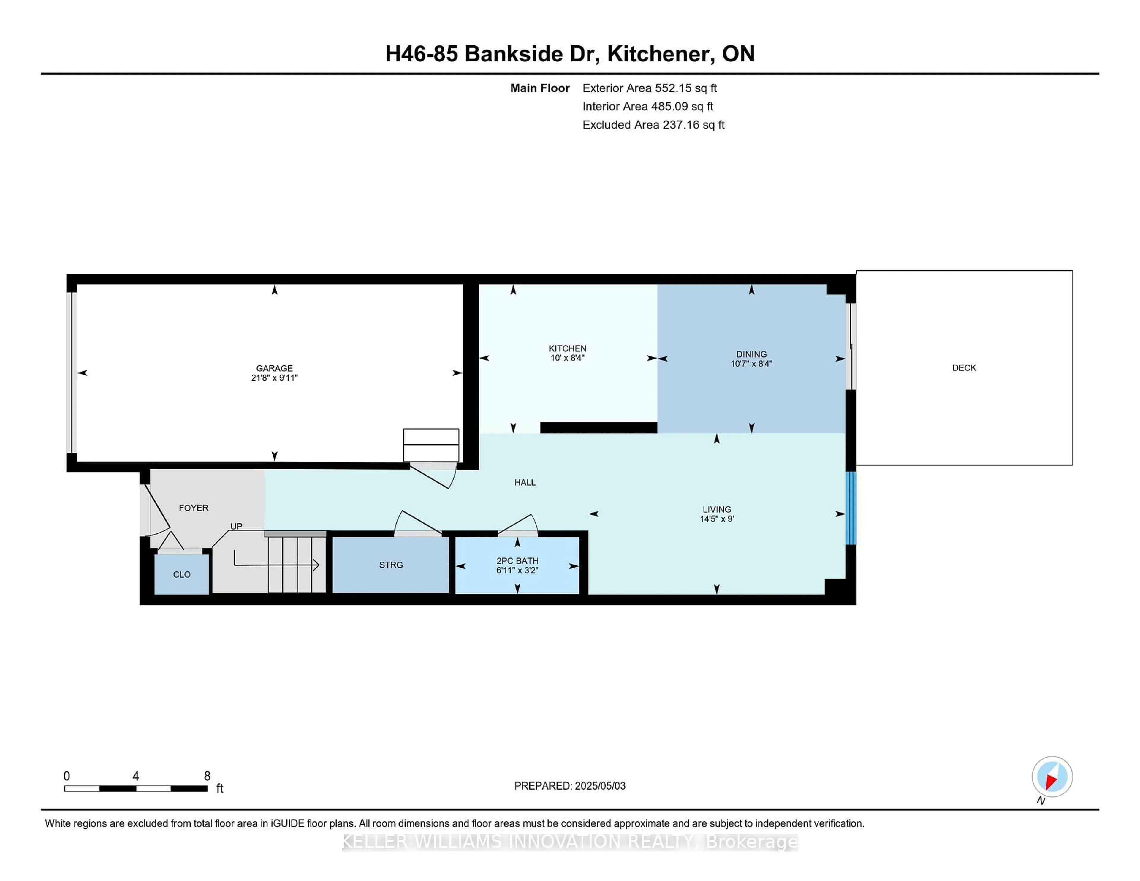 Floor plan for 85 Bankside Dr #H46, Kitchener Ontario N2N 3M4