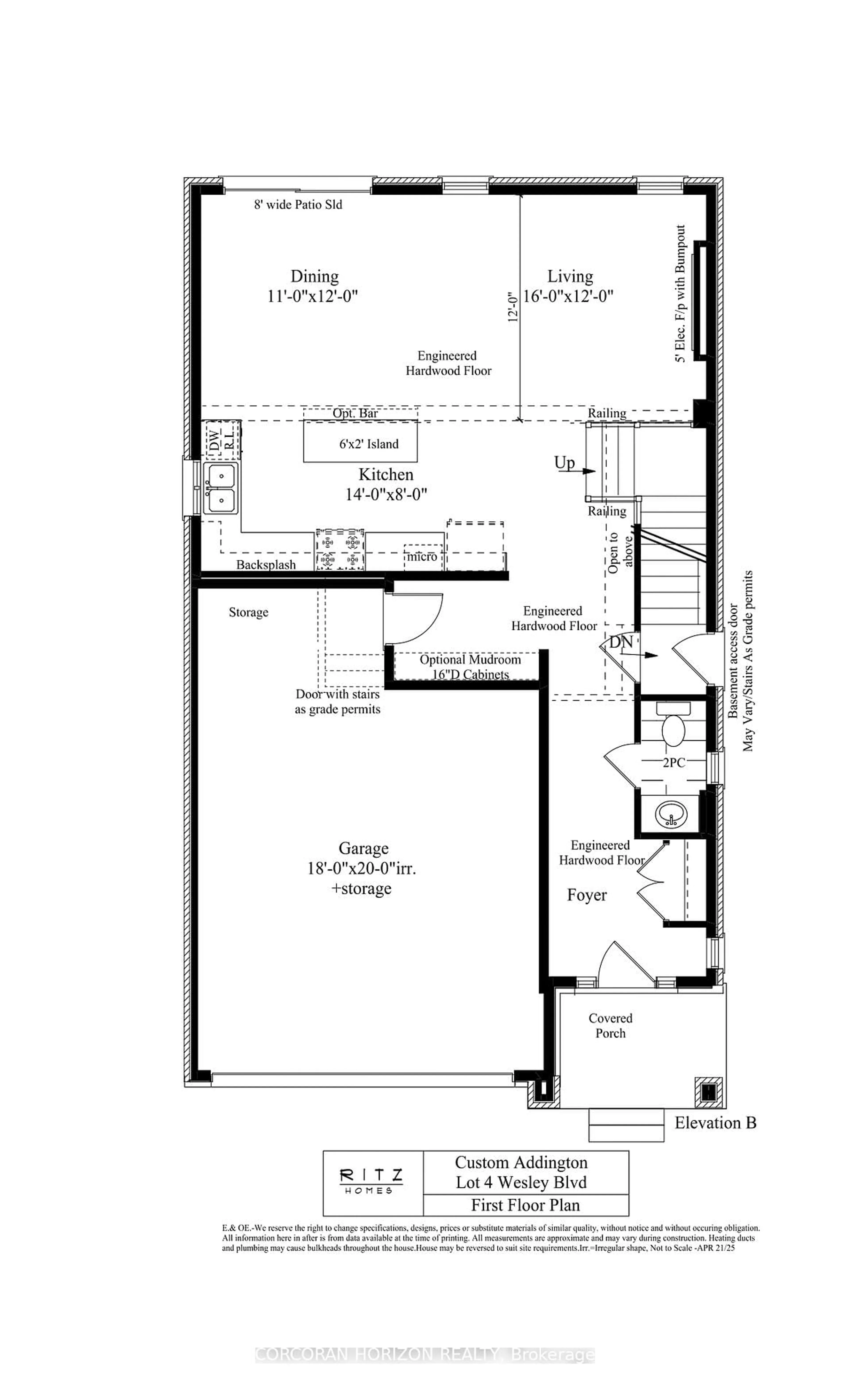 Floor plan for LT 4 Wesley Blvd, Cambridge Ontario N1T 0C6