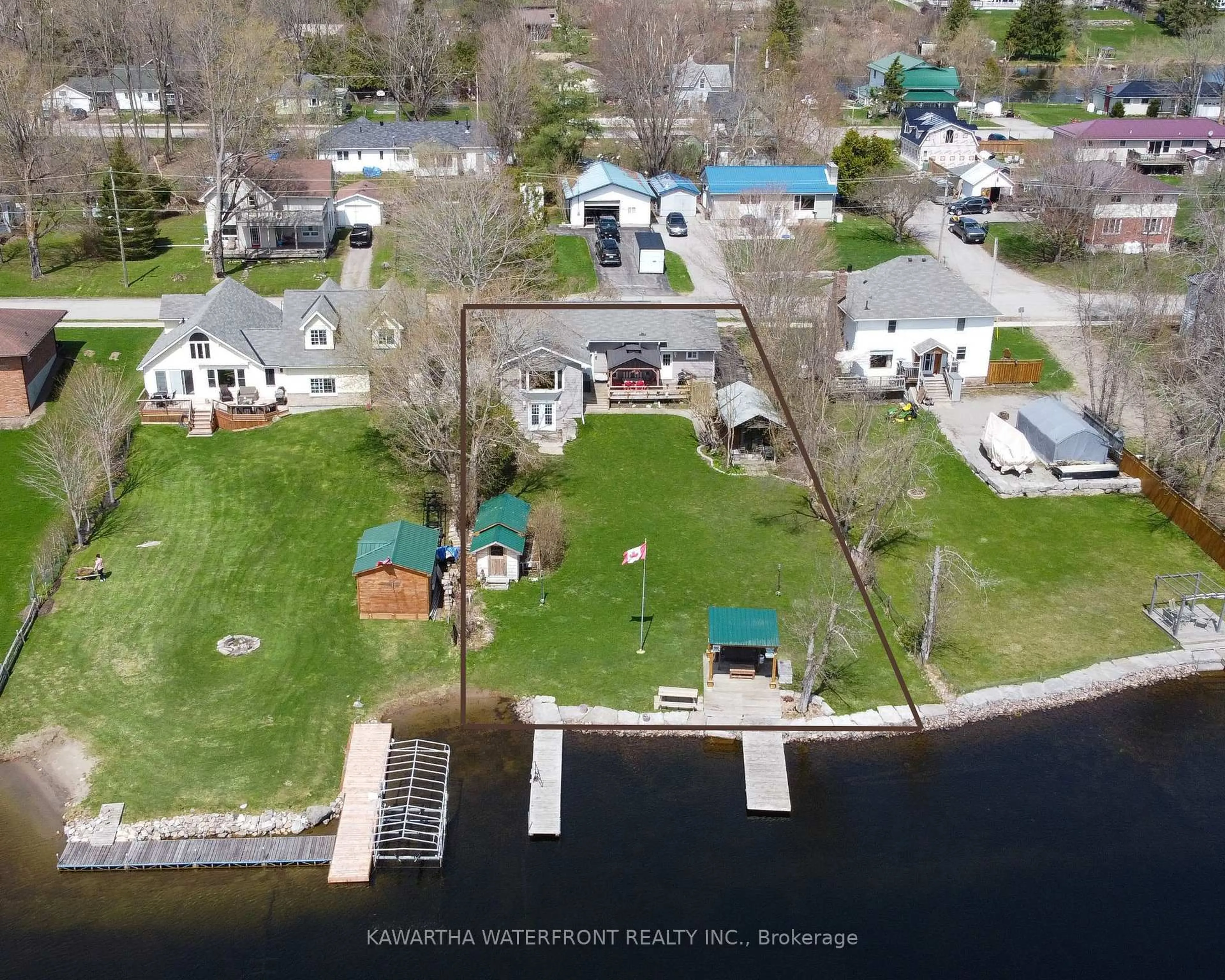 A pic from outside/outdoor area/front of a property/back of a property/a pic from drone, water/lake/river/ocean view for 47 North Water St, Kawartha Lakes Ontario K0M 1K0