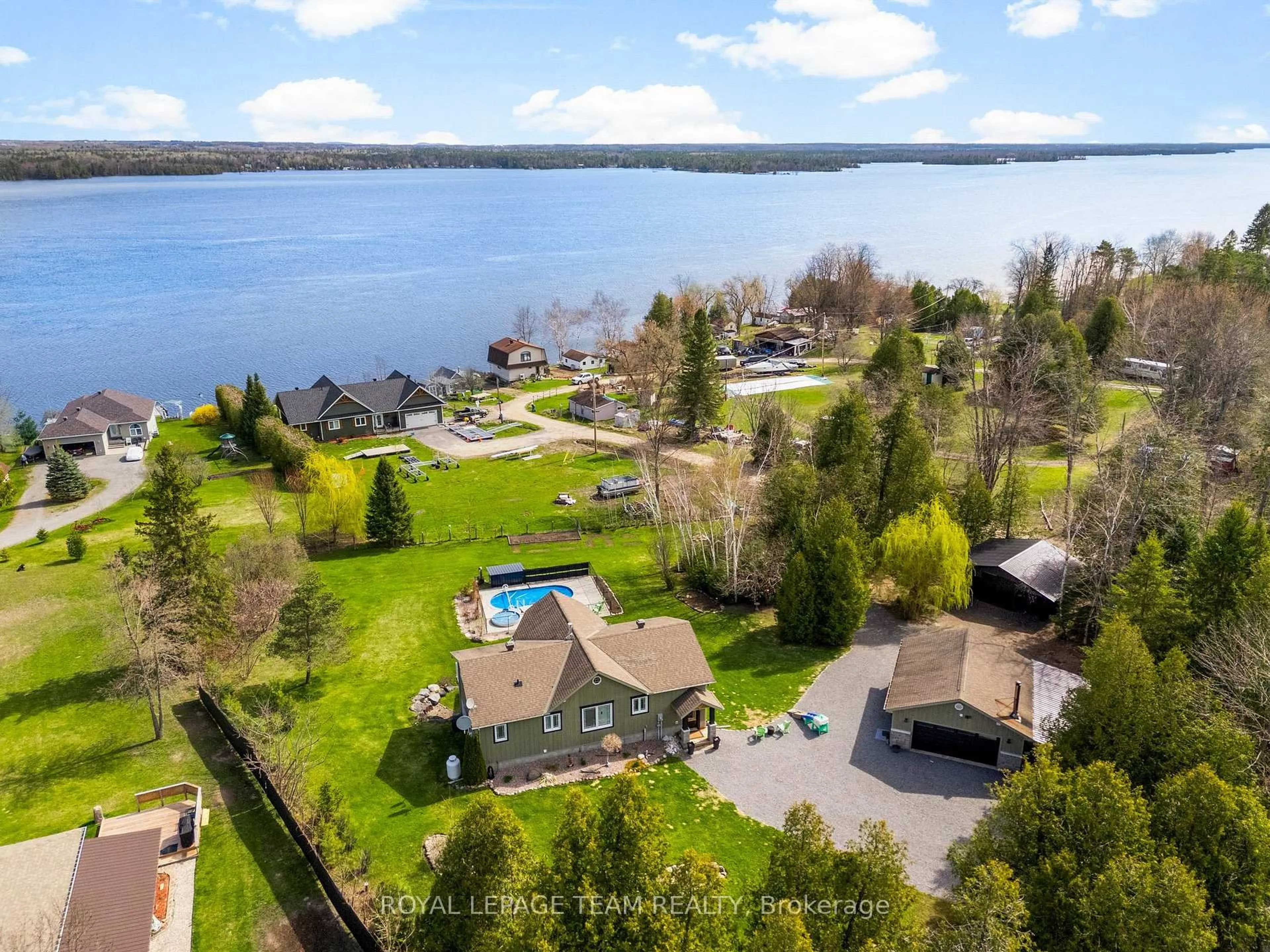 A pic from outside/outdoor area/front of a property/back of a property/a pic from drone, water/lake/river/ocean view for 4372 River Rd, Renfrew Ontario K7V 3Z8