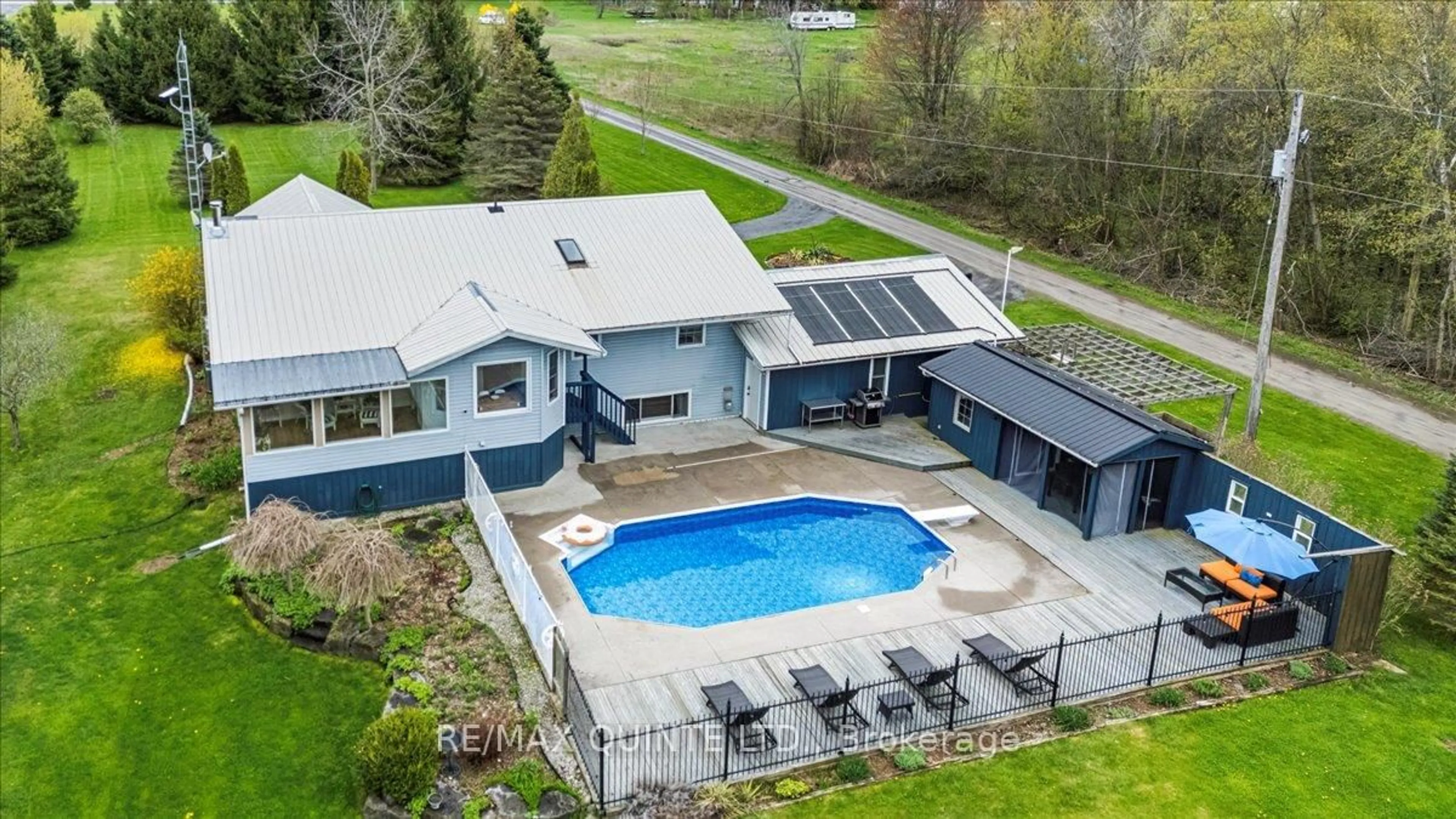 A pic from outside/outdoor area/front of a property/back of a property/a pic from drone, water/lake/river/ocean view for 36 Williams Lane, Prince Edward County Ontario K0K 2T0
