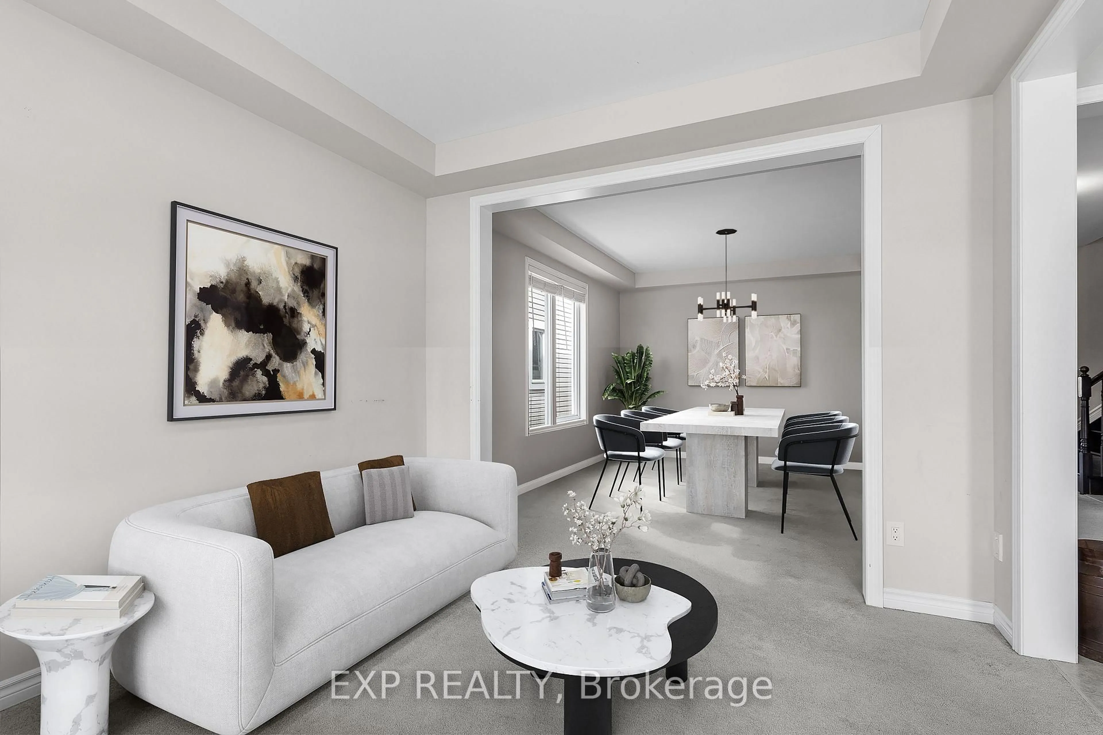 Living room with furniture, ceramic/tile floor for 206 Ponderosa St, Ottawa Ontario K2V 0J6