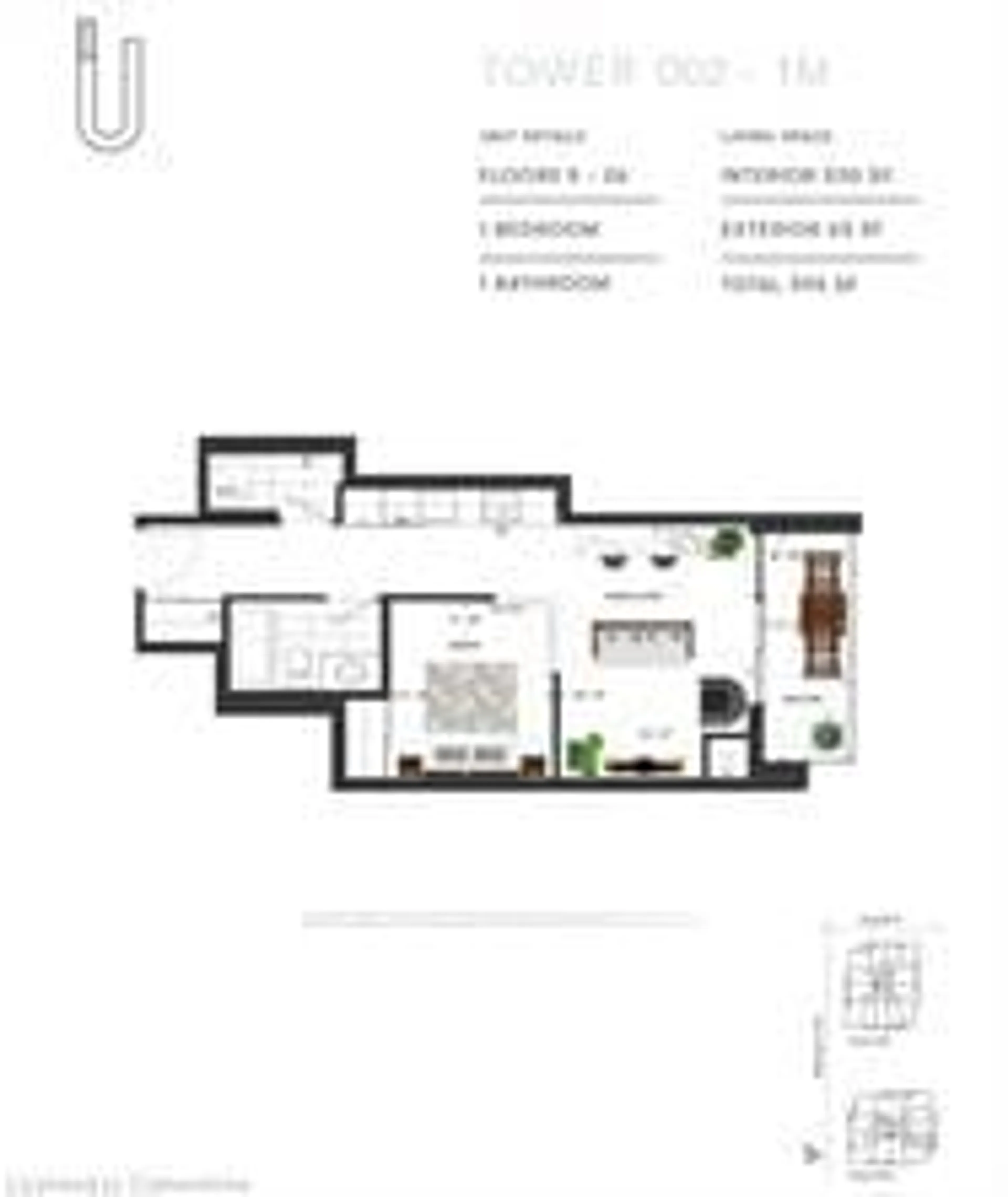 Floor plan for 15 Wellington St #1105, Kitchener Ontario N2G 0E4