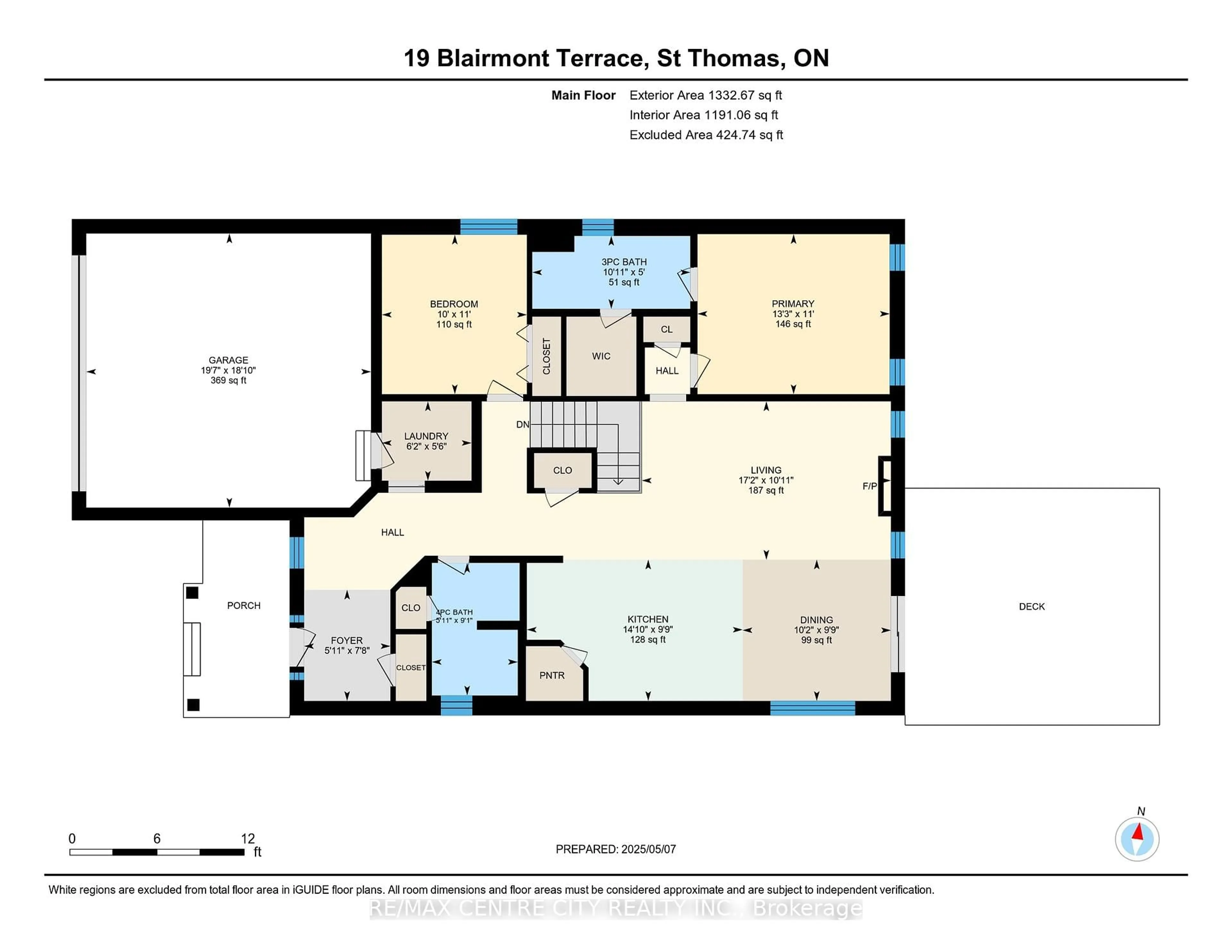 Floor plan for 19 Blairmont Terr, St. Thomas Ontario N5R 0E2