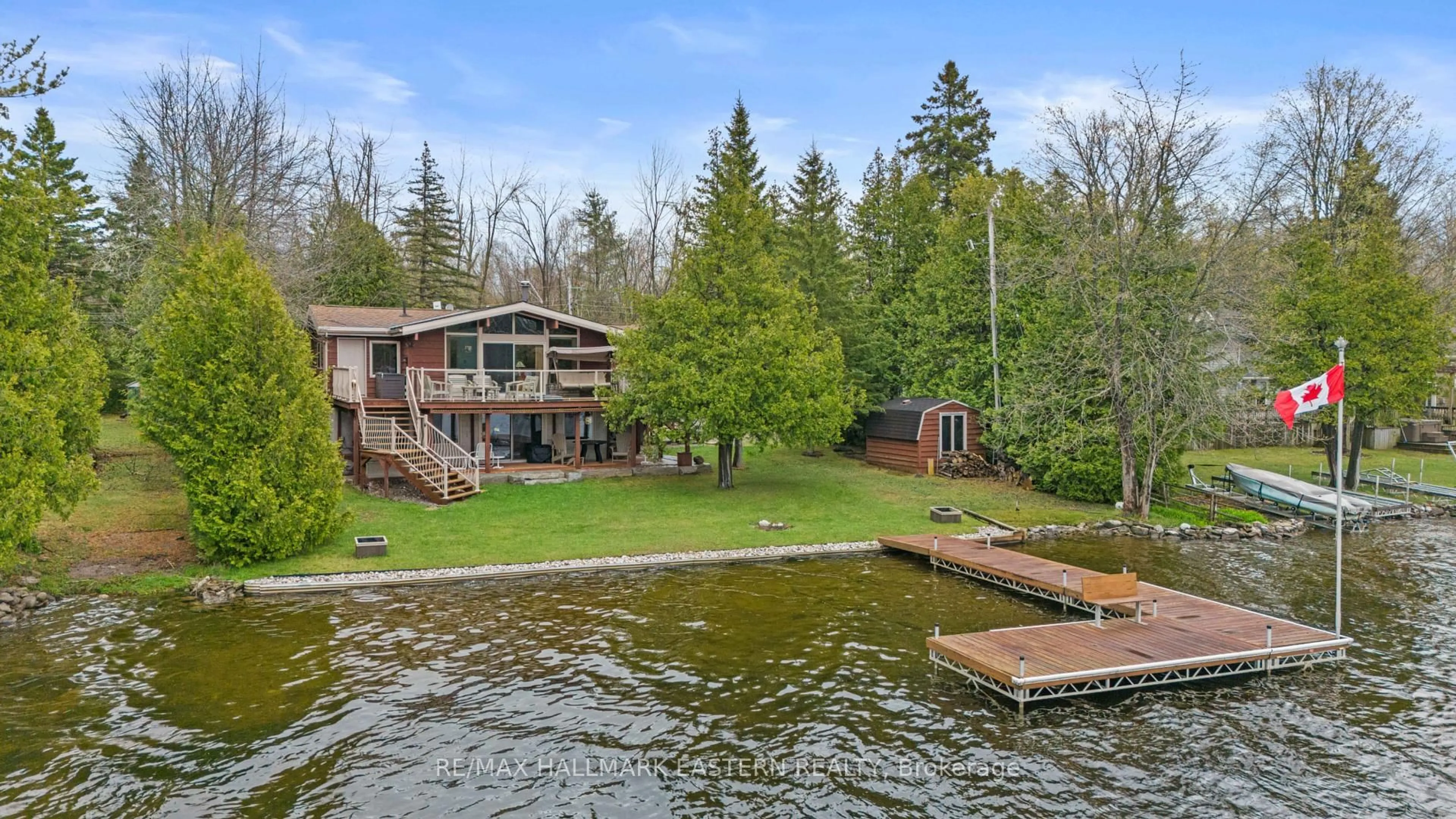 A pic from outside/outdoor area/front of a property/back of a property/a pic from drone, water/lake/river/ocean view for 118 Fire Route 71 N/A, Galway-Cavendish and Harvey Ontario K0L 1J0