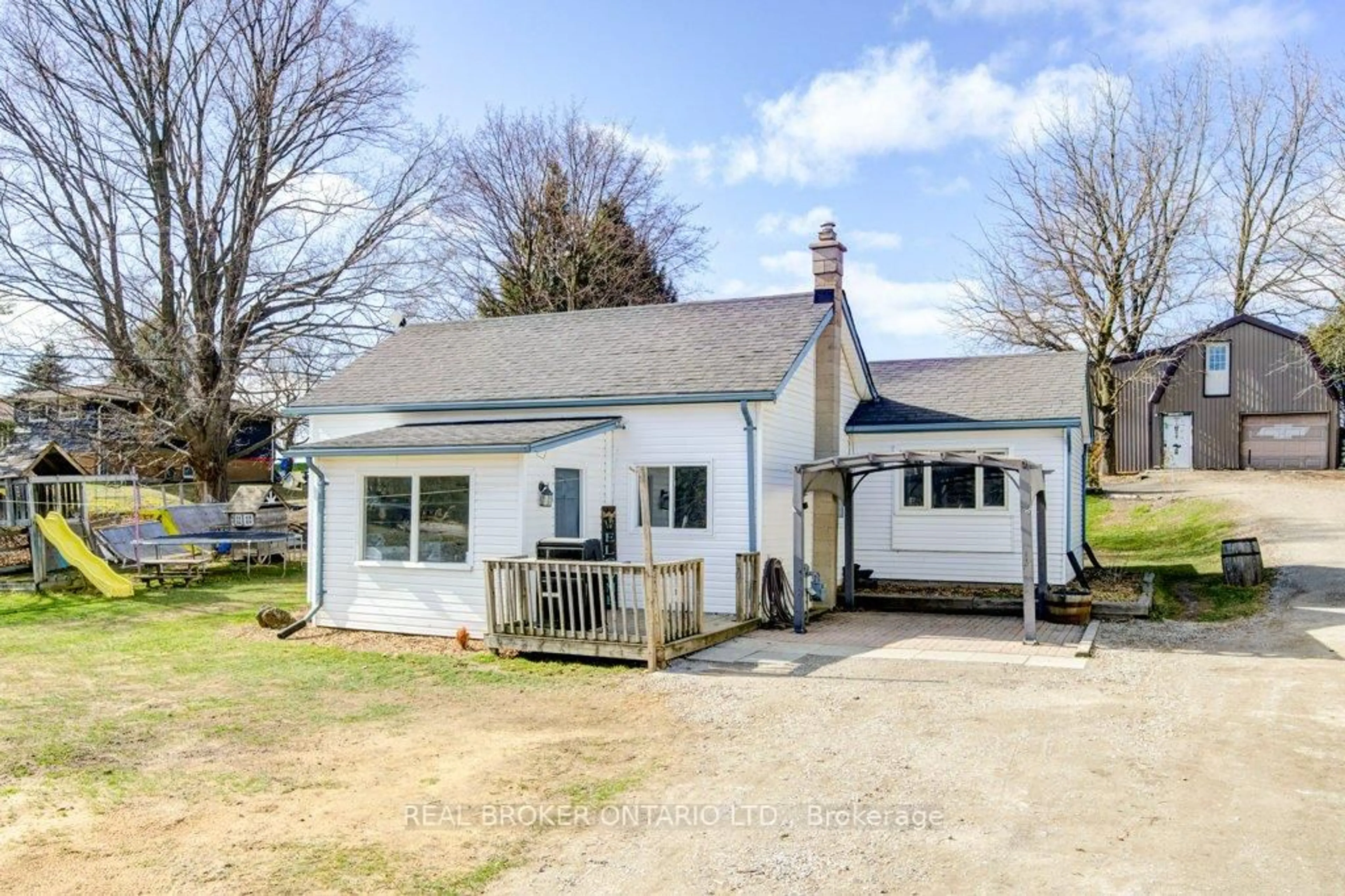 A pic from outside/outdoor area/front of a property/back of a property/a pic from drone, street for 684743 Hwy 2 N/A, East Zorra-Tavistock Ontario N4S 7S7