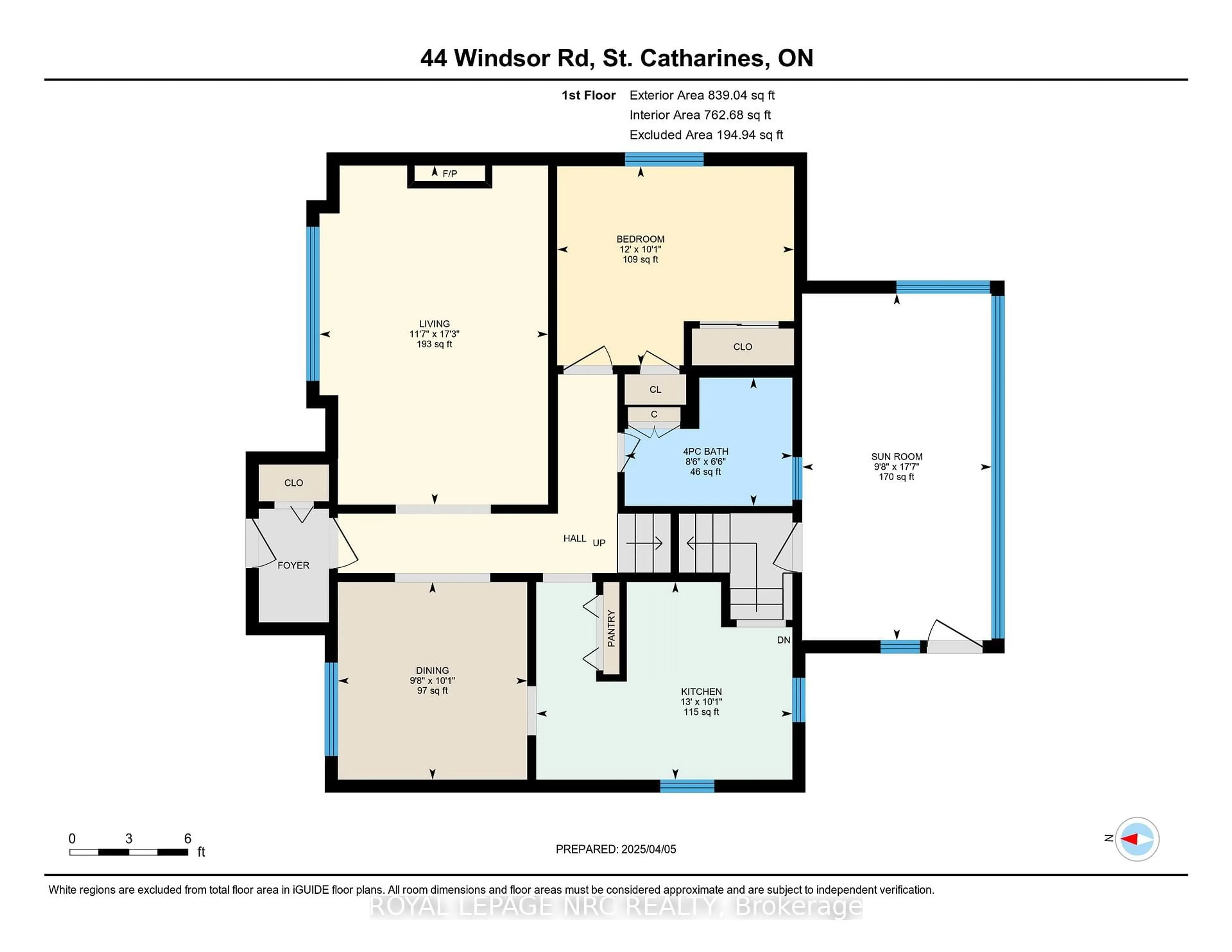 Floor plan for 44 Windsor Rd, St. Catharines Ontario L2N 3A3