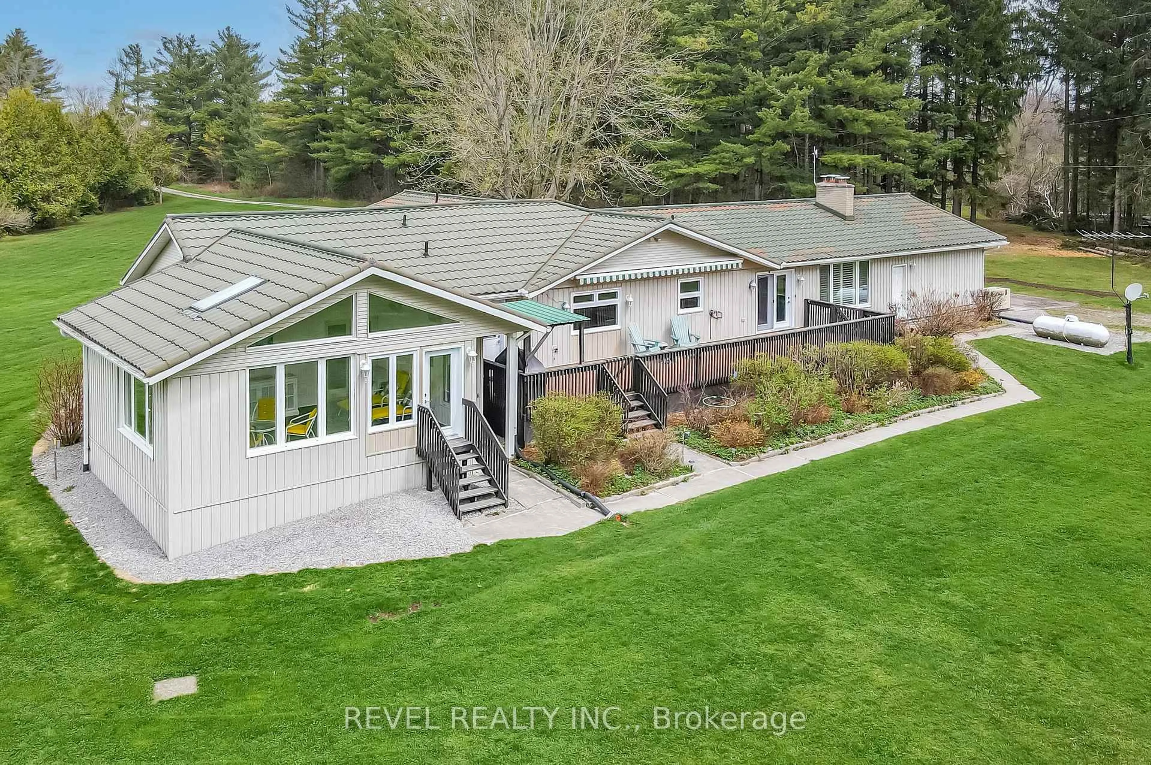 A pic from outside/outdoor area/front of a property/back of a property/a pic from drone, water/lake/river/ocean view for 1104 Quaker Rd, Kawartha Lakes Ontario K0M 2M0