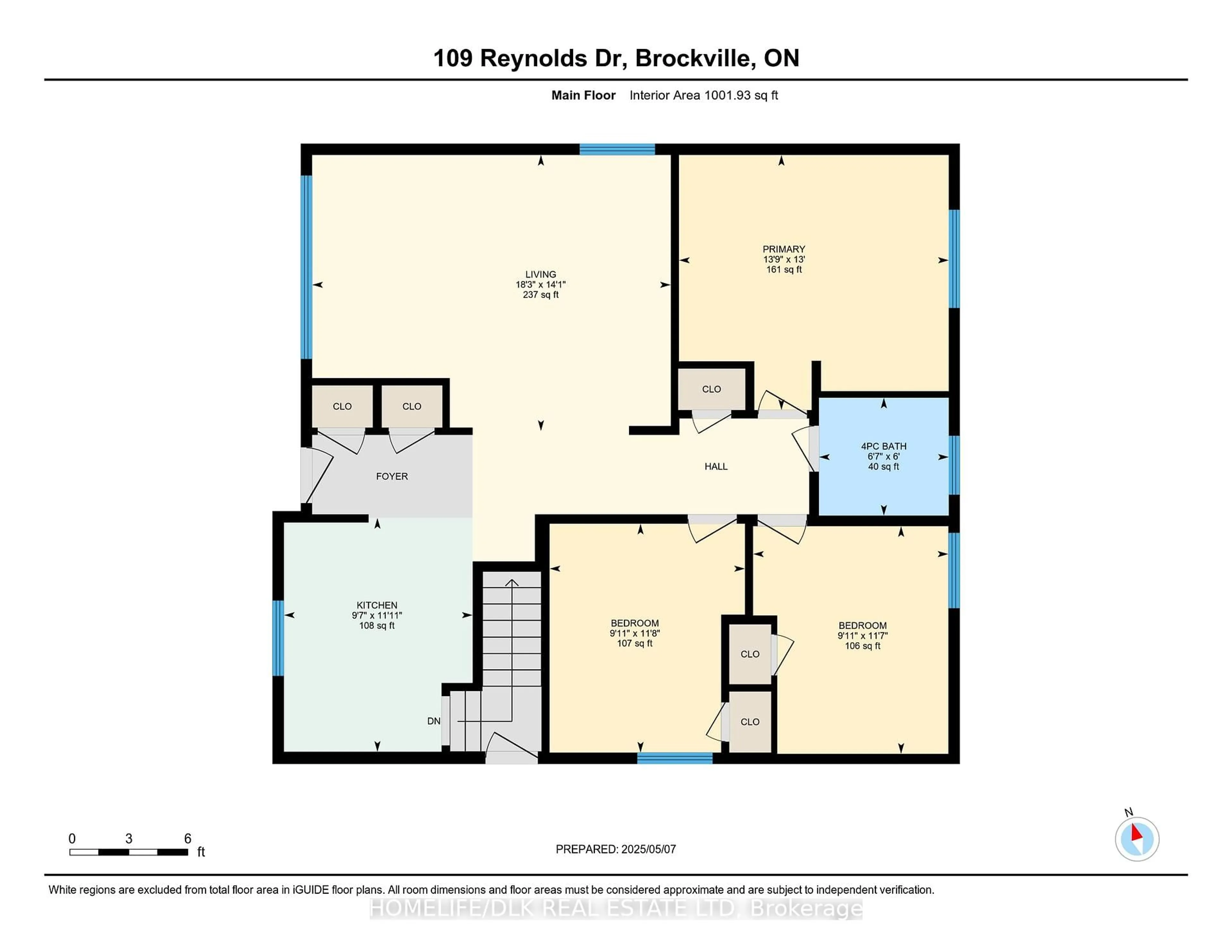 Floor plan for 109 Reynolds Dr, Brockville Ontario K6V 1X2