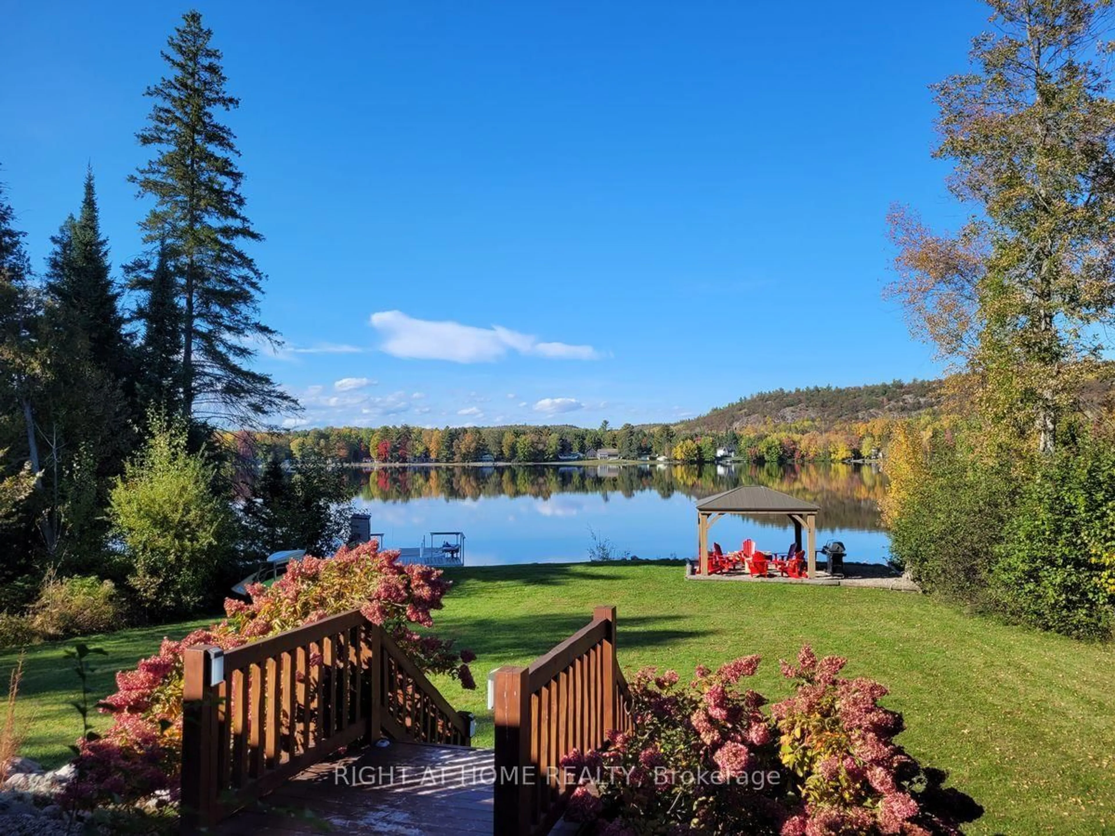 Patio, water/lake/river/ocean view for 121 Muskie Lane, Golden Lake Ontario K0J 1X0