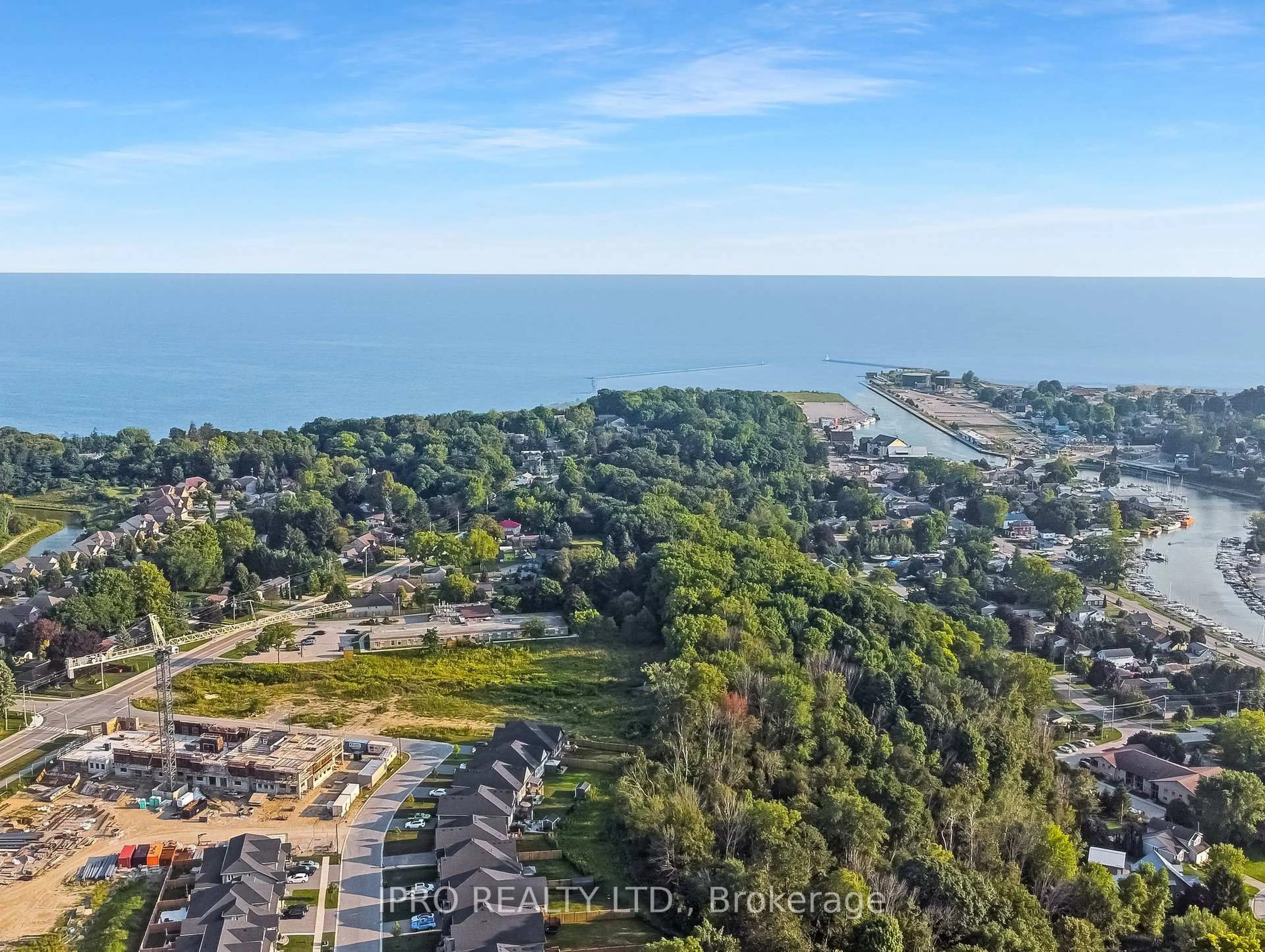 A pic from outside/outdoor area/front of a property/back of a property/a pic from drone, water/lake/river/ocean view for 250 Hill St, Central Elgin Ontario N5L 1J8