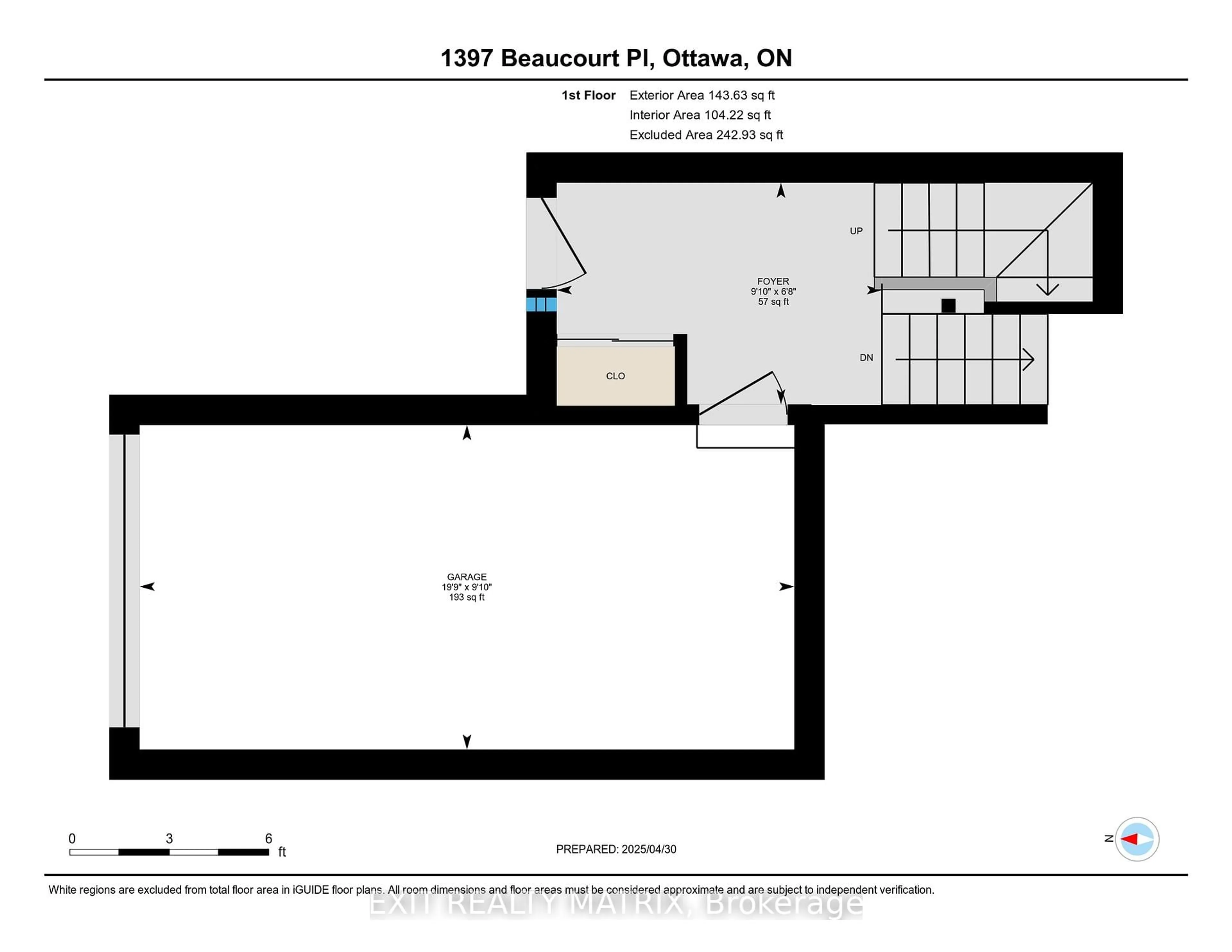 Floor plan for 1397 Beaucourt Pl, Ottawa Ontario K4A 1W3