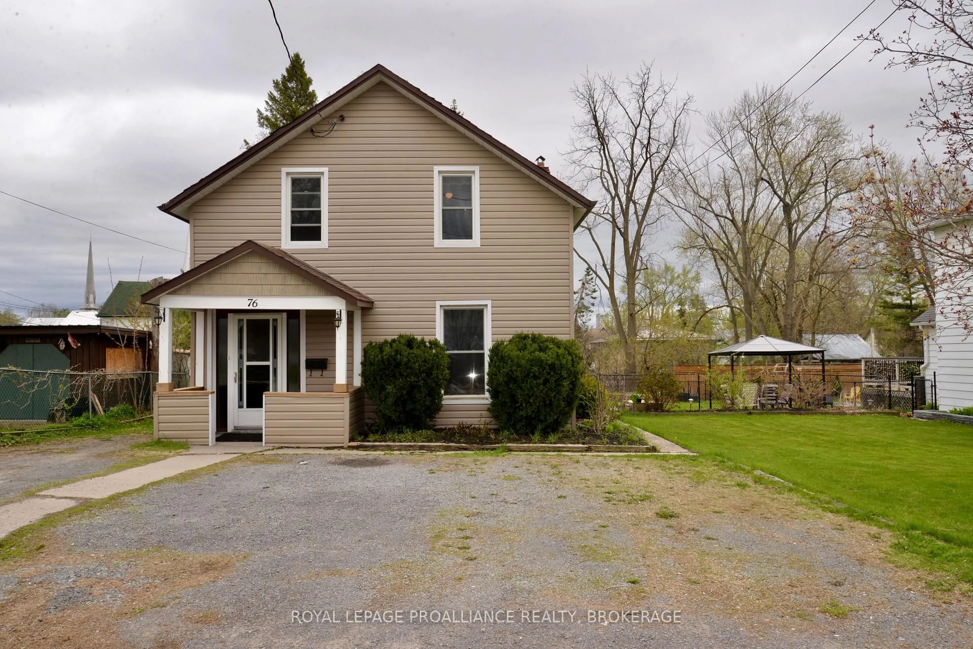 A pic from outside/outdoor area/front of a property/back of a property/a pic from drone, street for 76 Graham St, Greater Napanee Ontario K7R 2J8