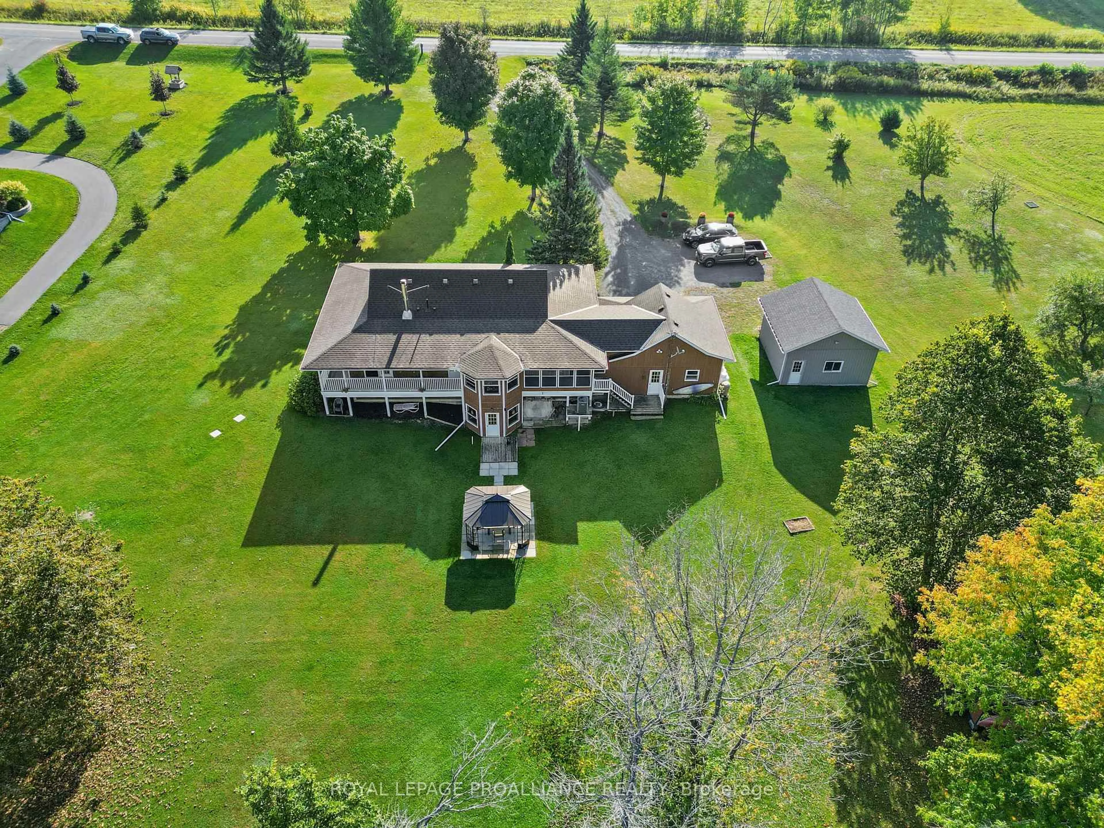 A pic from outside/outdoor area/front of a property/back of a property/a pic from drone, water/lake/river/ocean view for 236 Friendly Acres Rd, Trent Hills Ontario K0L 1Y0
