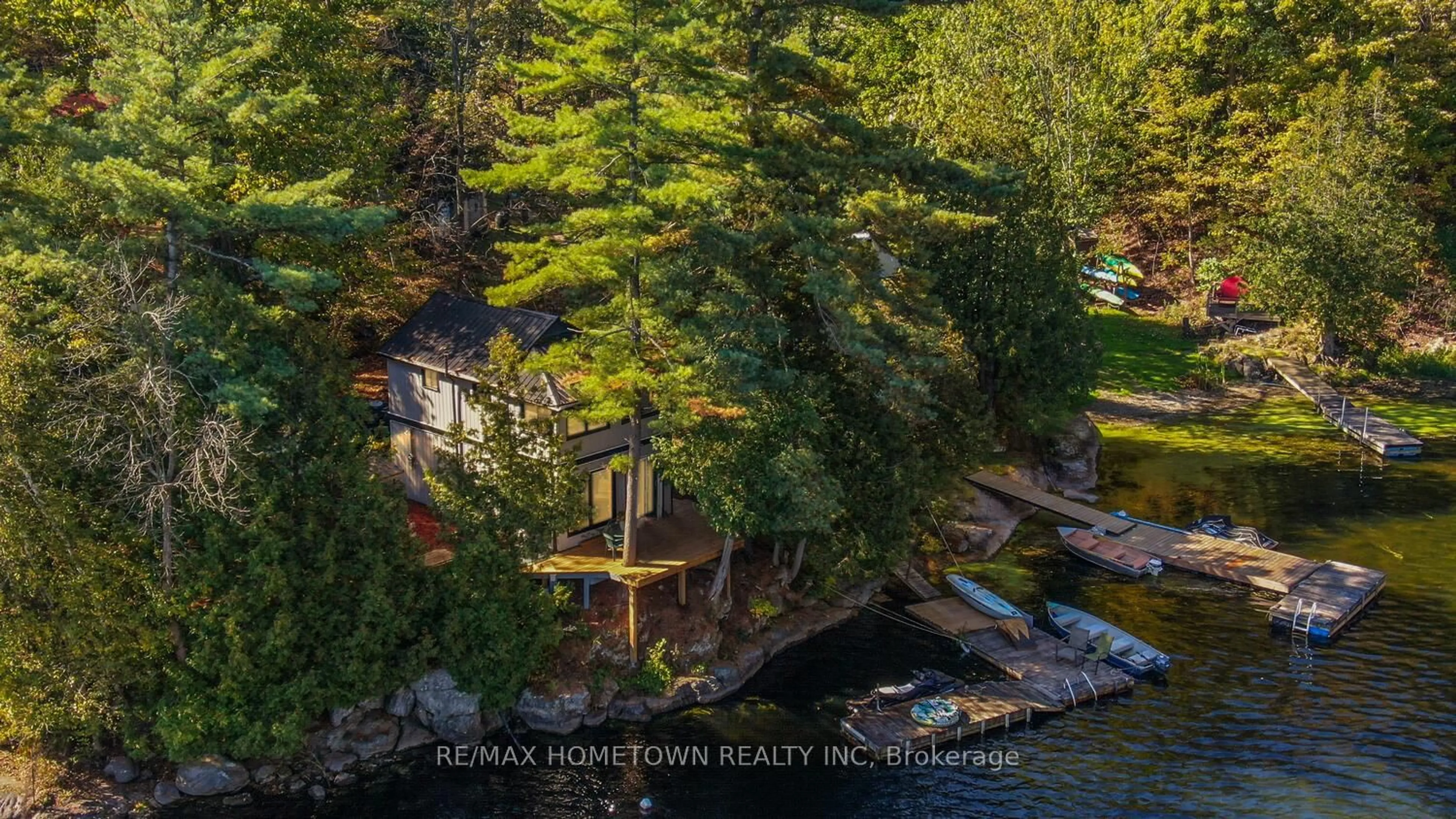 A pic from outside/outdoor area/front of a property/back of a property/a pic from drone, water/lake/river/ocean view for 961 Narrows Lane, Leeds and the Thousand Islands Ontario K0E 1N0