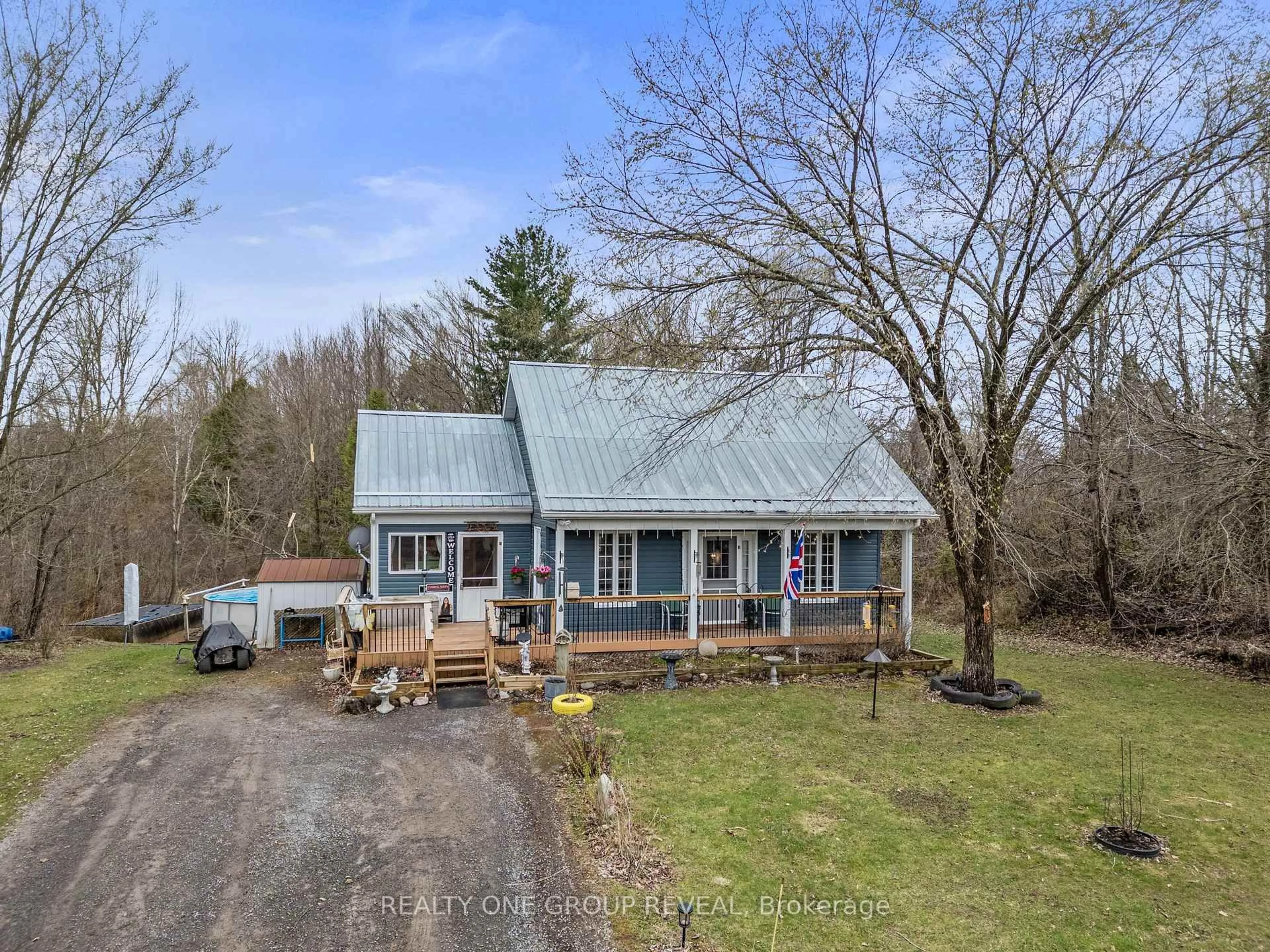 A pic from outside/outdoor area/front of a property/back of a property/a pic from drone, water/lake/river/ocean view for 364 Tannery Rd, Madoc Ontario K0K 2K0