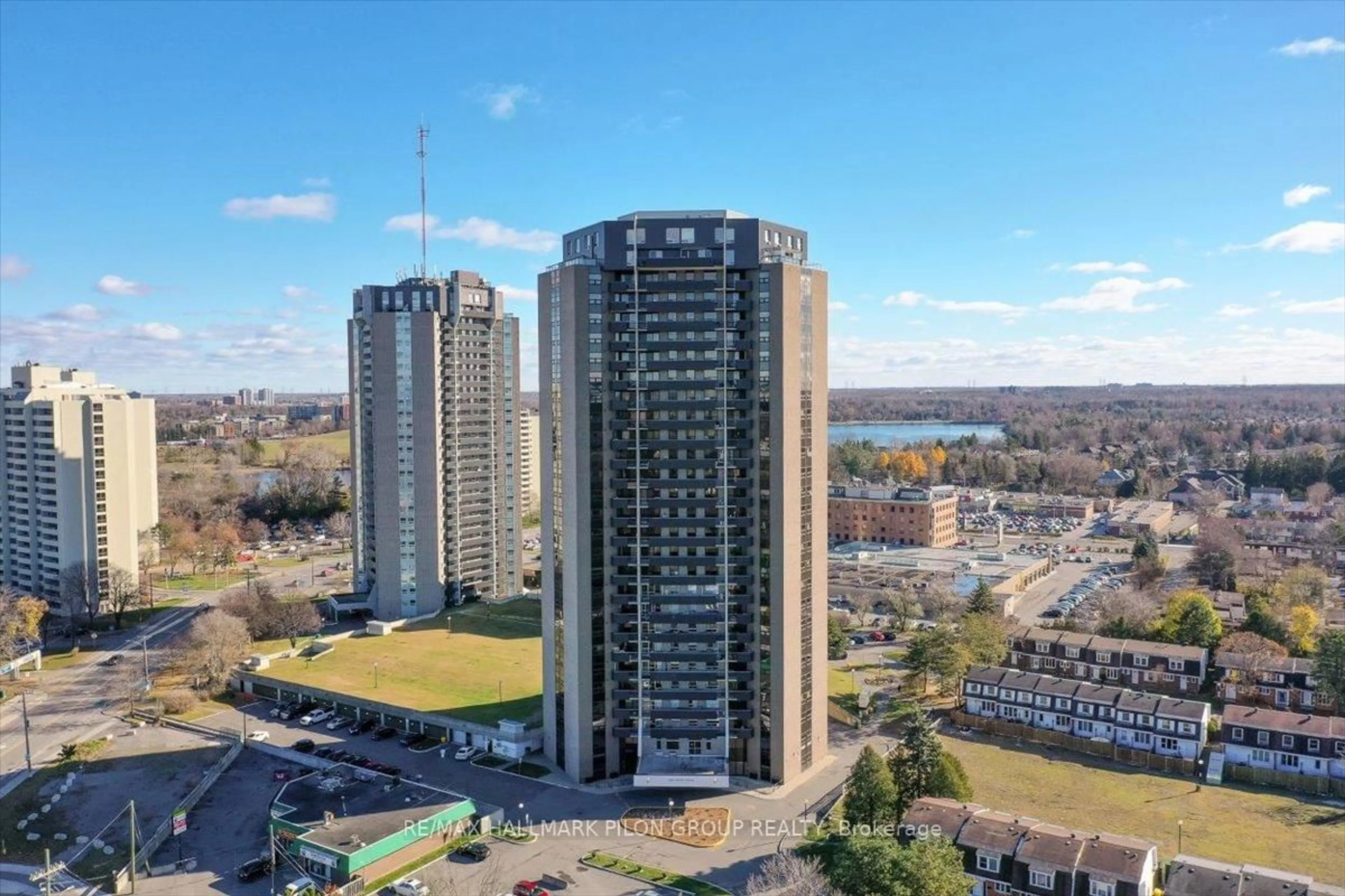 A pic from outside/outdoor area/front of a property/back of a property/a pic from drone, city buildings view from balcony for 900 Dynes Rd #309, Ottawa Ontario K2C 3L6