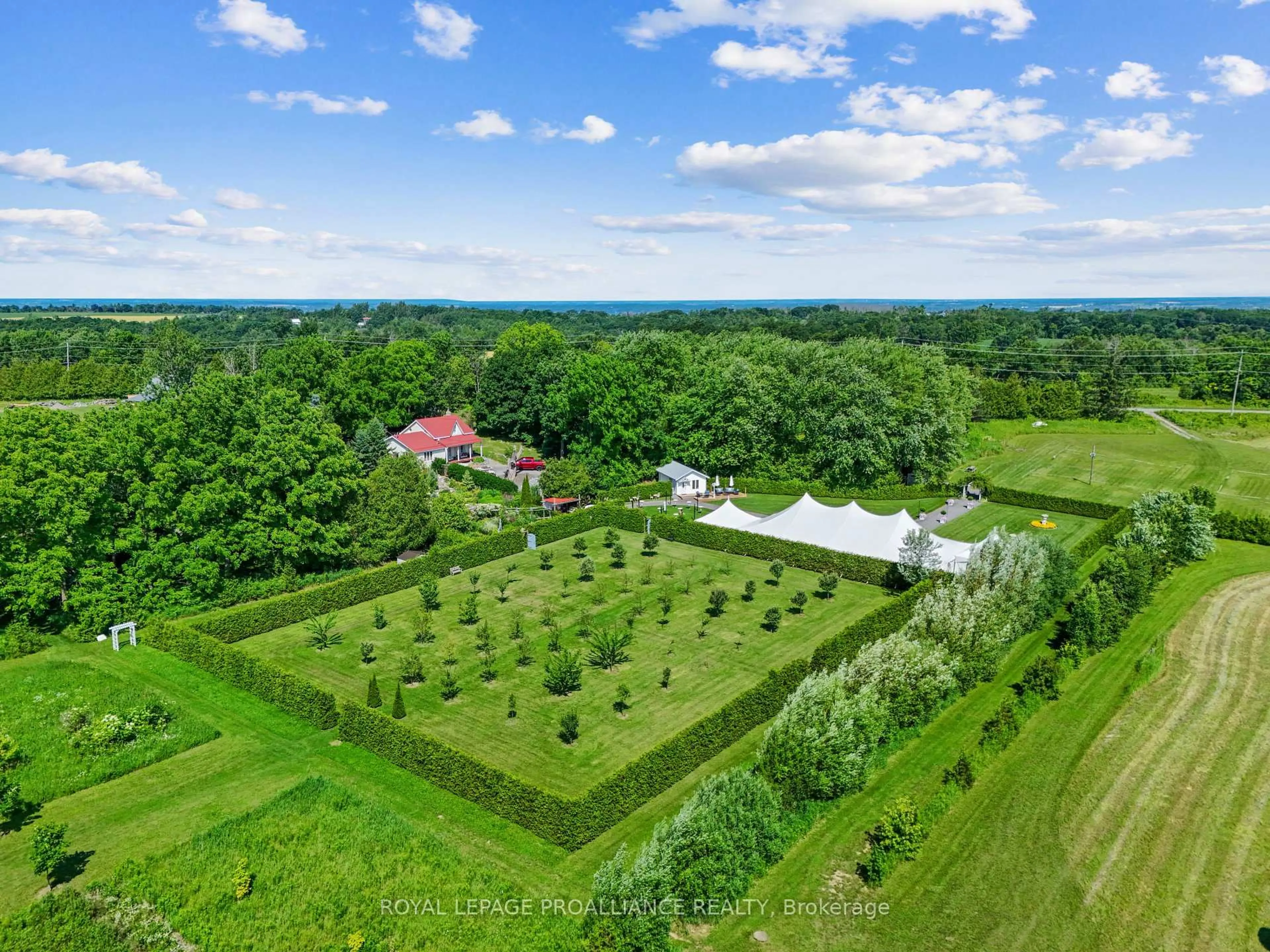 A pic from outside/outdoor area/front of a property/back of a property/a pic from drone, forest/trees view for 1521 Bowmanton Rd, Alnwick/Haldimand Ontario K0K 2X0