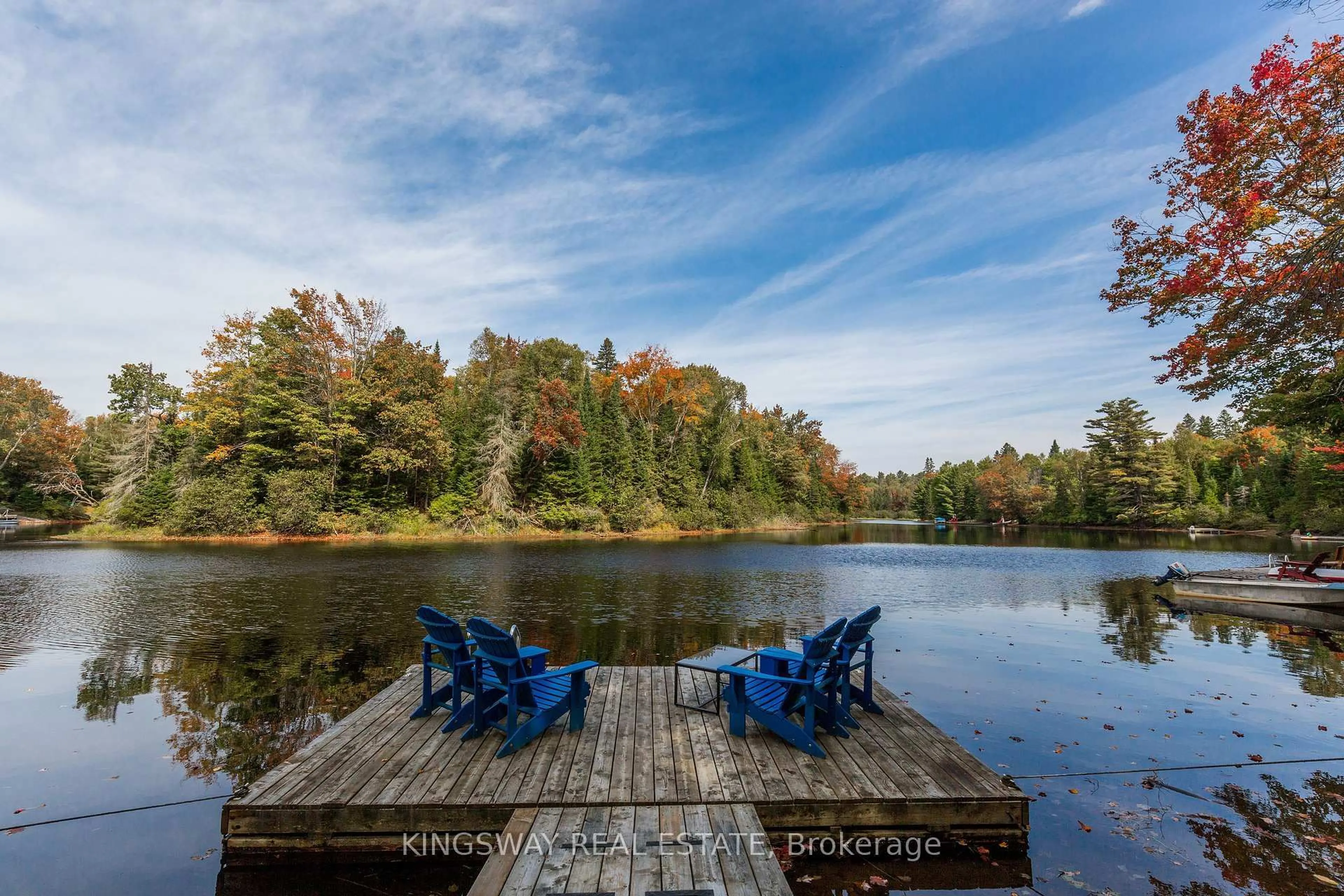 Patio, water/lake/river/ocean view for 325 Balsam Chutes Rd, Huntsville Ontario P0B 1L0