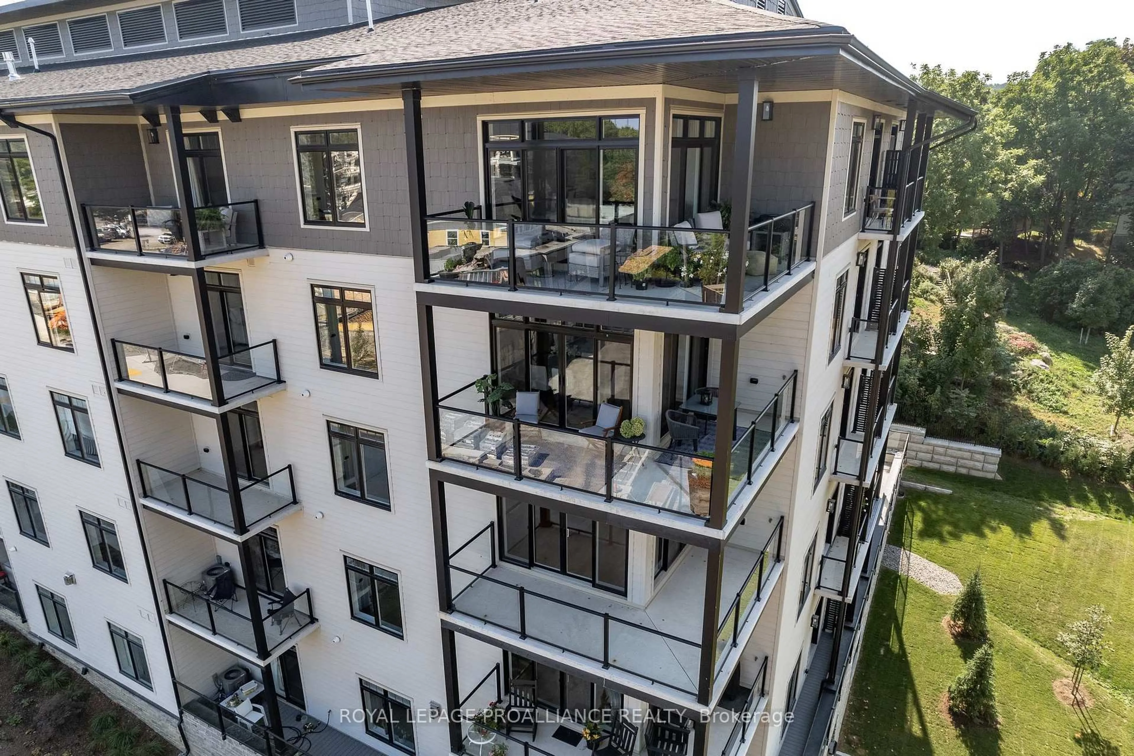 Balcony in the apartment, city buildings view from balcony for 17 Cleave Ave #409, Prince Edward County Ontario K0K 2T0