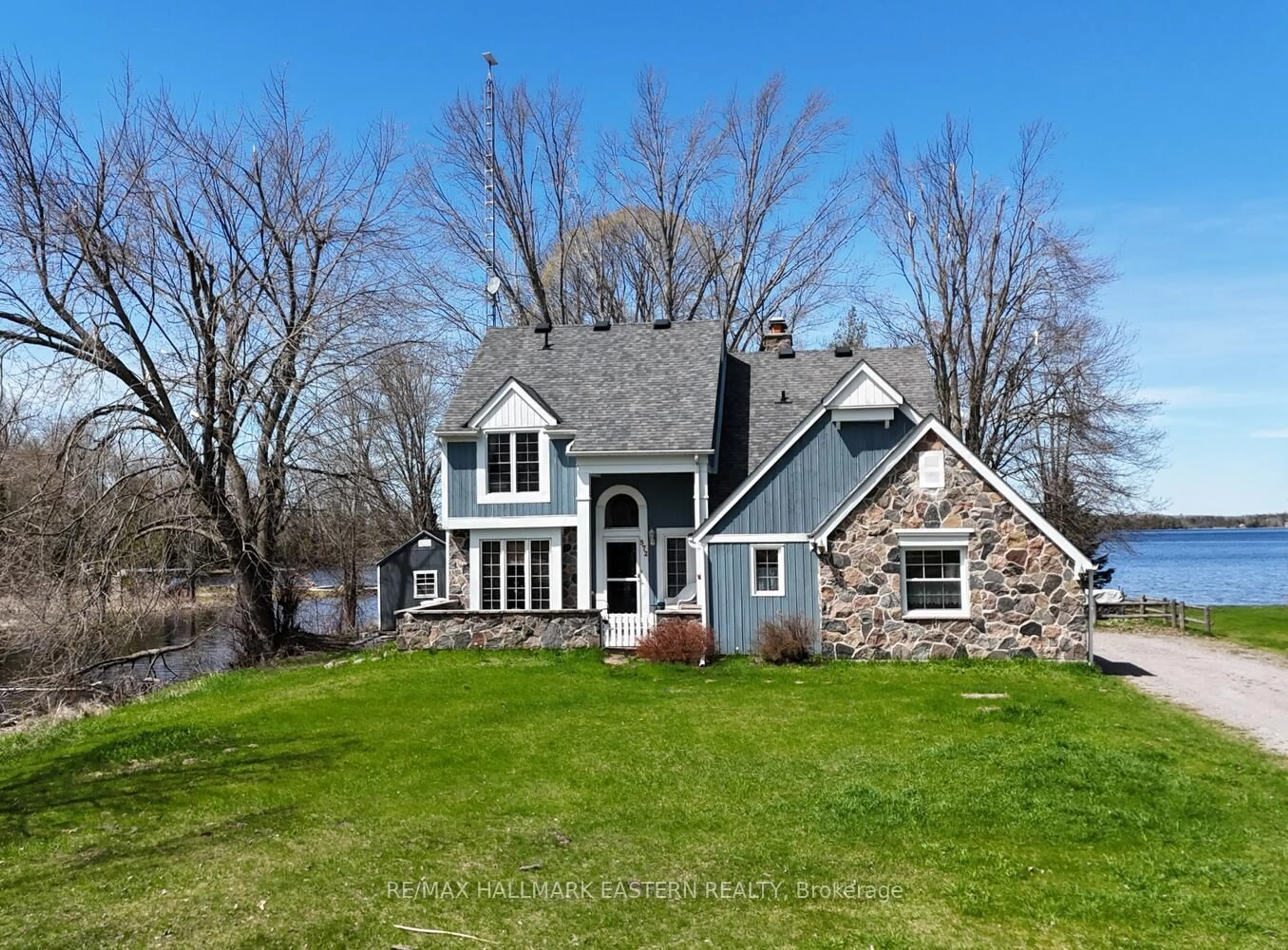 A pic from outside/outdoor area/front of a property/back of a property/a pic from drone, water/lake/river/ocean view for 572 Round Lake Rd, Havelock-Belmont-Methuen Ontario K0L 1Z0