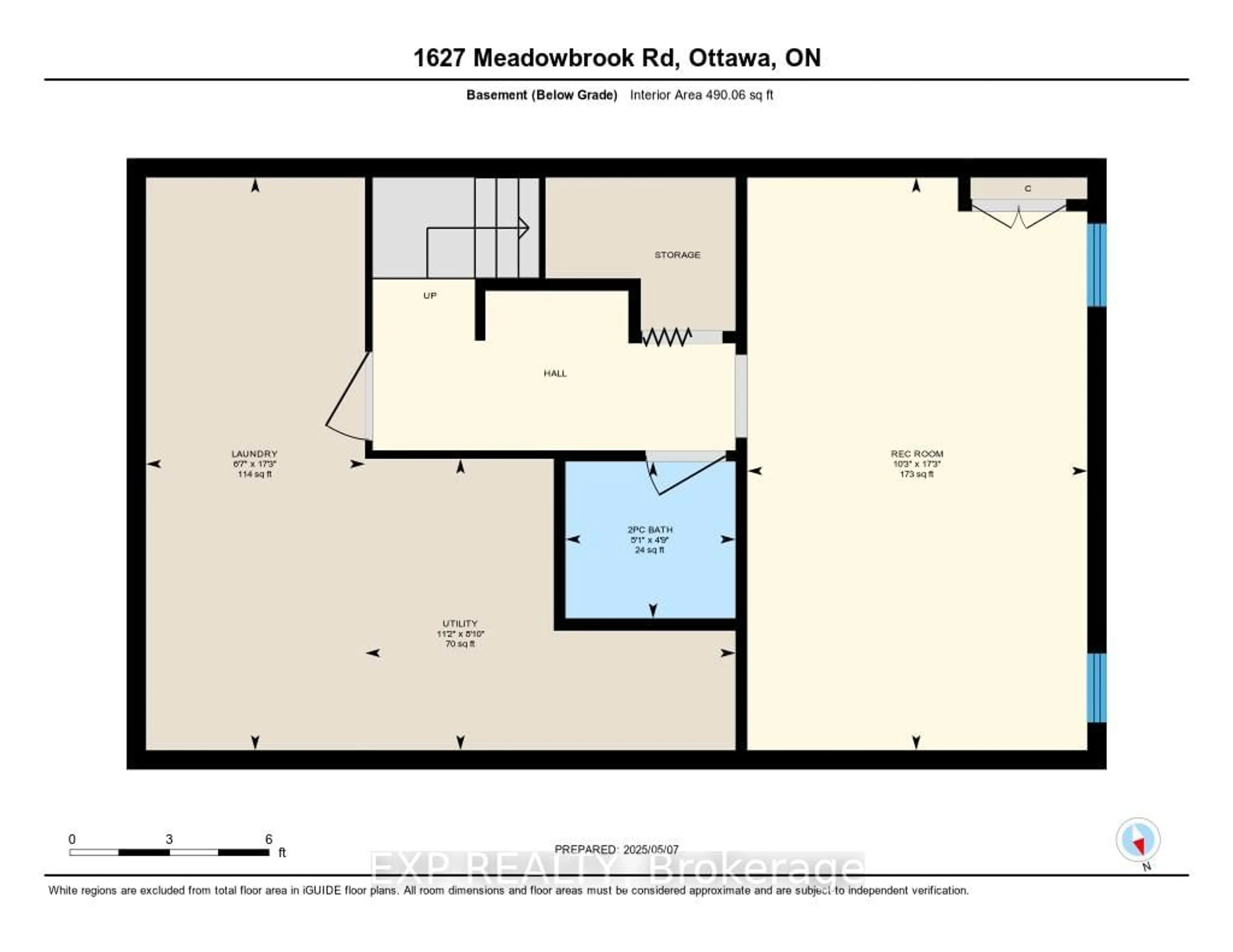 Floor plan for 1627 Meadowbrook Rd, Ottawa Ontario K1B 4W6