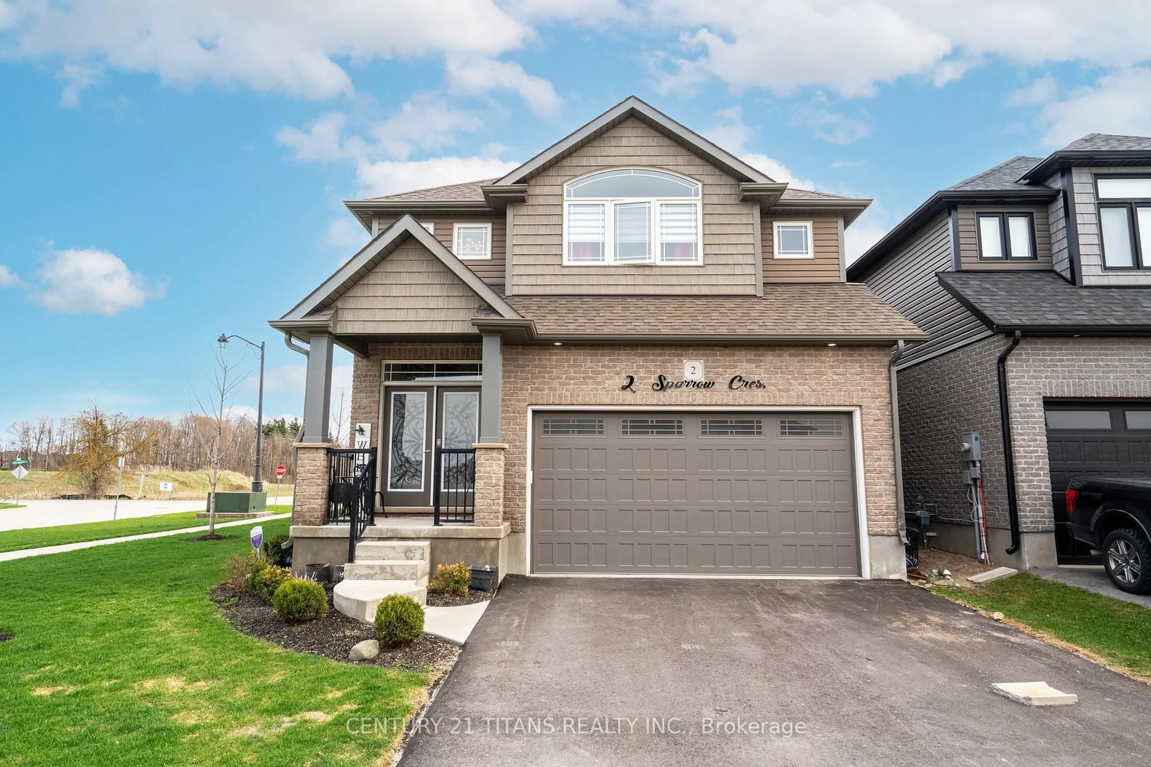 Home with brick exterior material, street for 2 Sparrow Cres, East Luther Grand Valley Ontario L9W 7P2