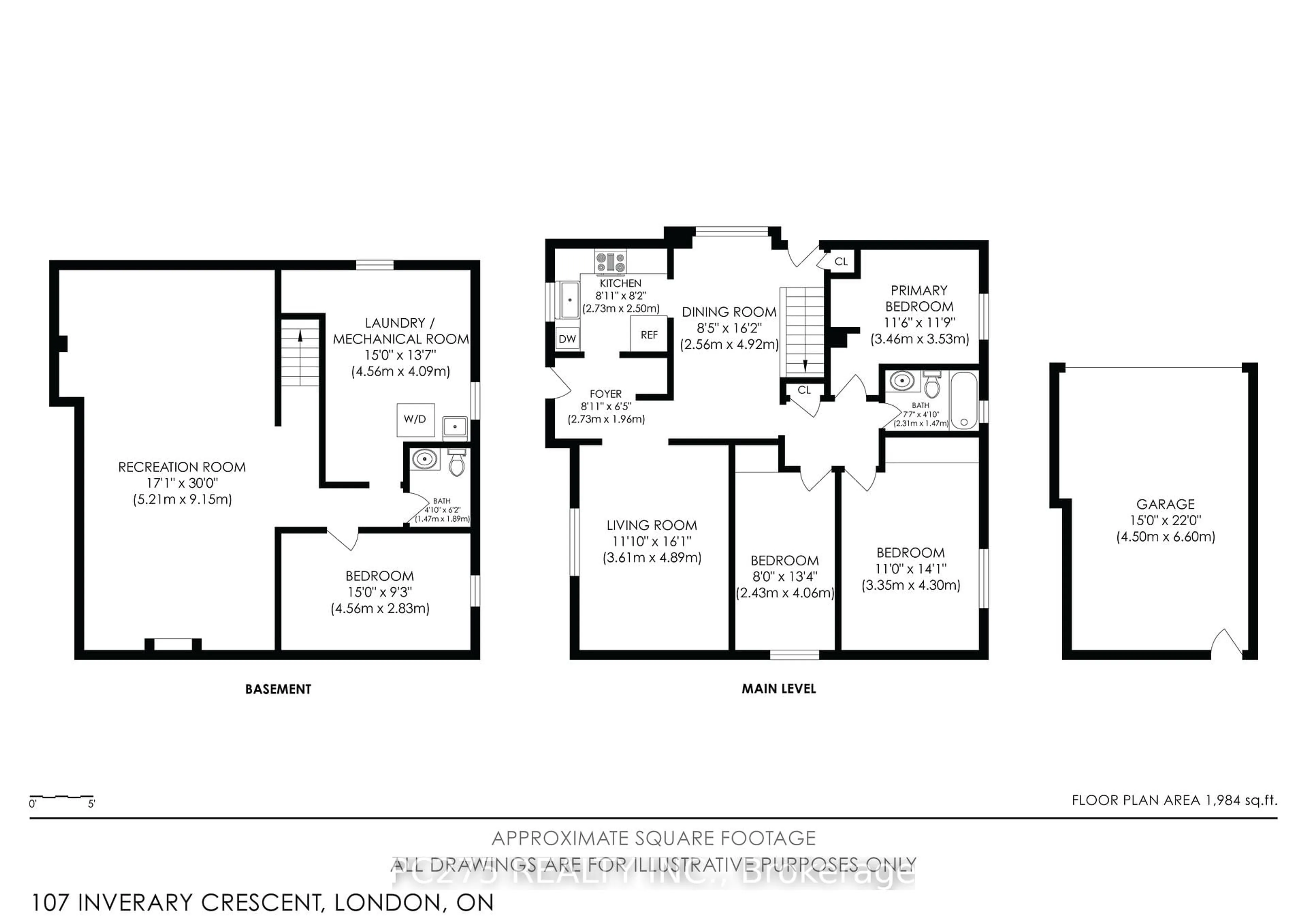 Floor plan for 107 Inverary Cres, London North Ontario N6G 3L7