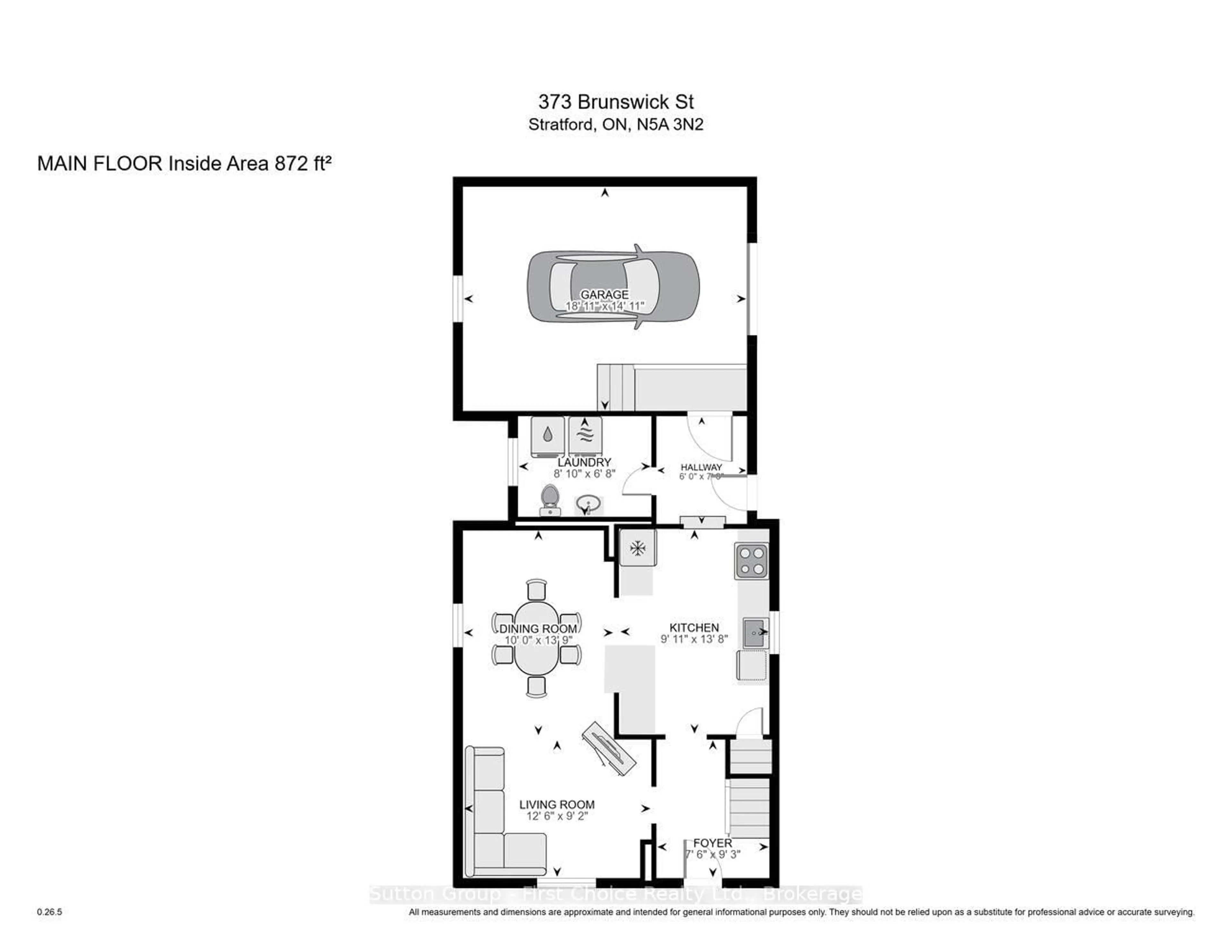 Floor plan for 373 Brunswick St, Stratford Ontario N5A 3N2