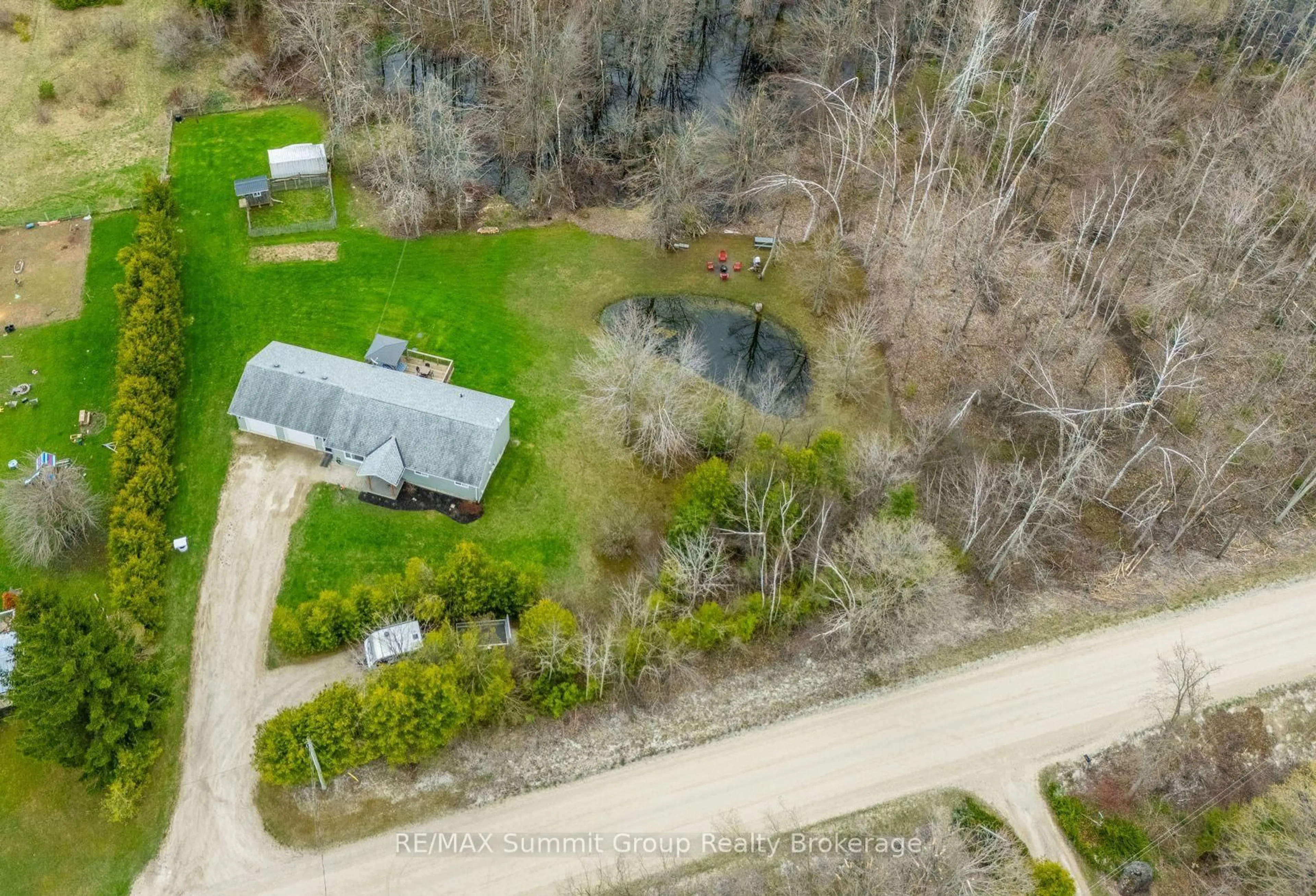 A pic from outside/outdoor area/front of a property/back of a property/a pic from drone, street for 429528 8th Concession B, Grey Highlands Ontario N0C 1M0